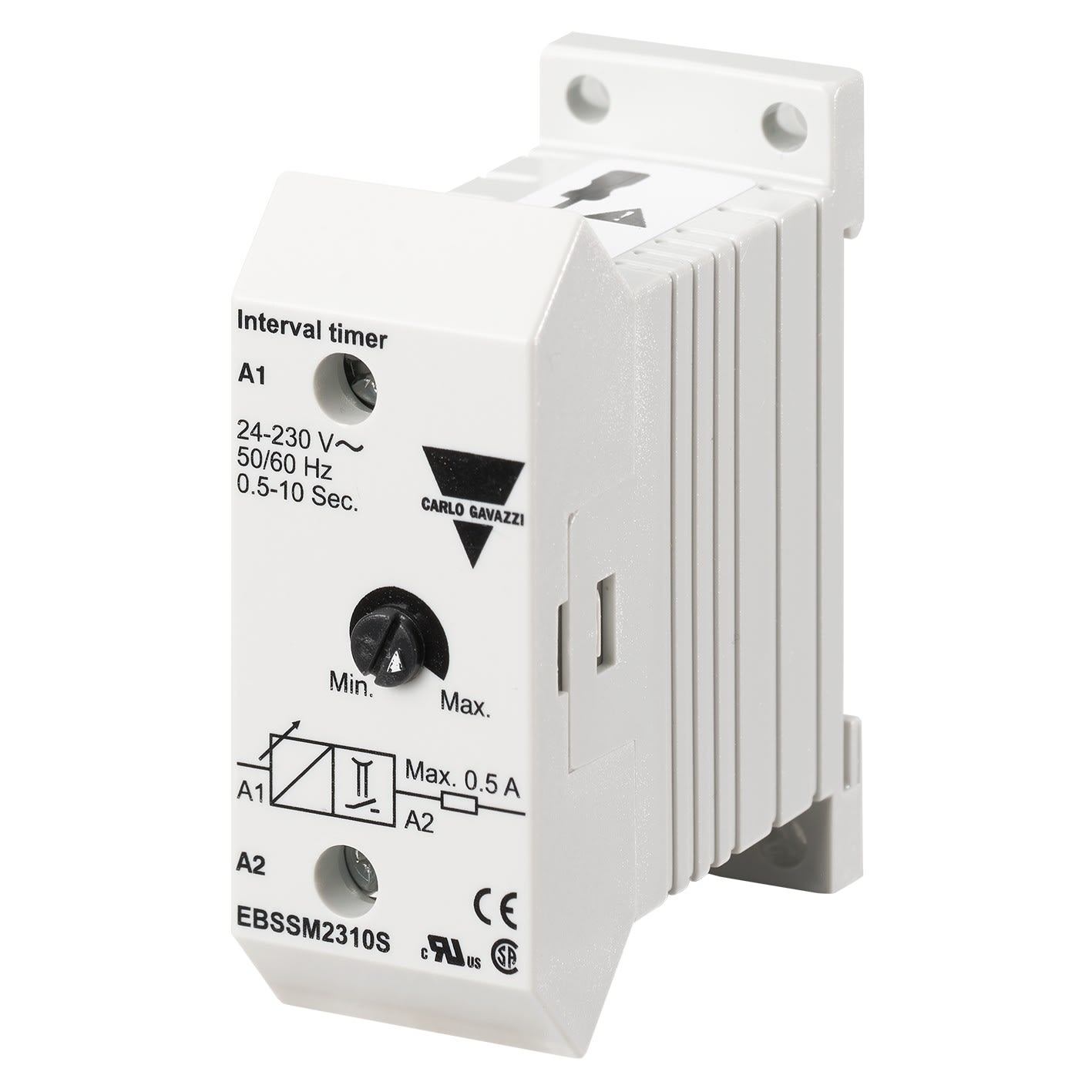 Carlo Gavazzi - Tempo minia-temporisé mise sous tension-2 fils-0,5 à 10s-Vis-24-230 Vca/cc