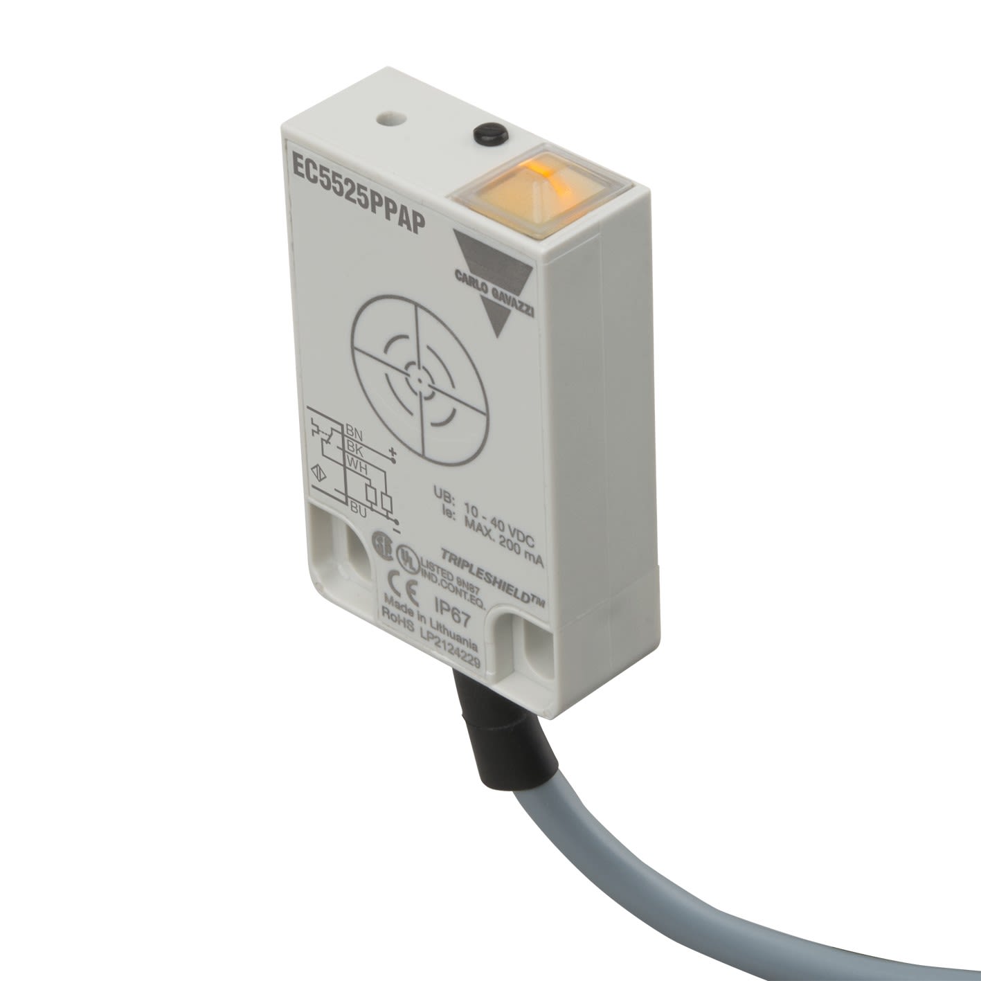 Carlo Gavazzi - Détecteur capacitif flatpk PNP NO+NF,cab
