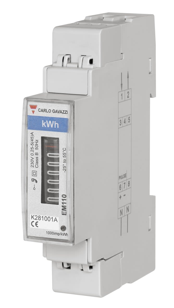 Carlo Gavazzi - Compteur d'énergie monophasé 32A direct  230Vac -sortie impulsion