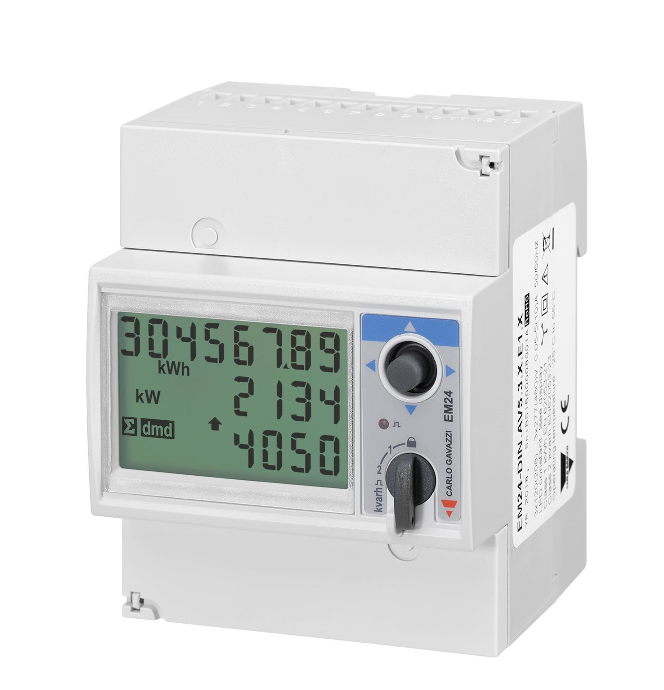 Carlo Gavazzi - Analyseur d'energie compact 3/phase TI 1/5(10)A MID annexe D Ethernet Modbus-TCP