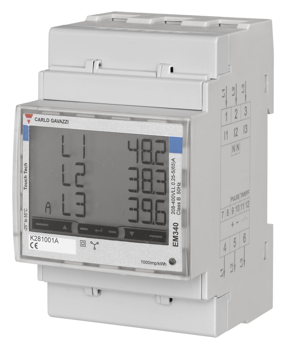Carlo Gavazzi - Compteur d'énergie triphasé 65A direct 400Vac sortie impulsion