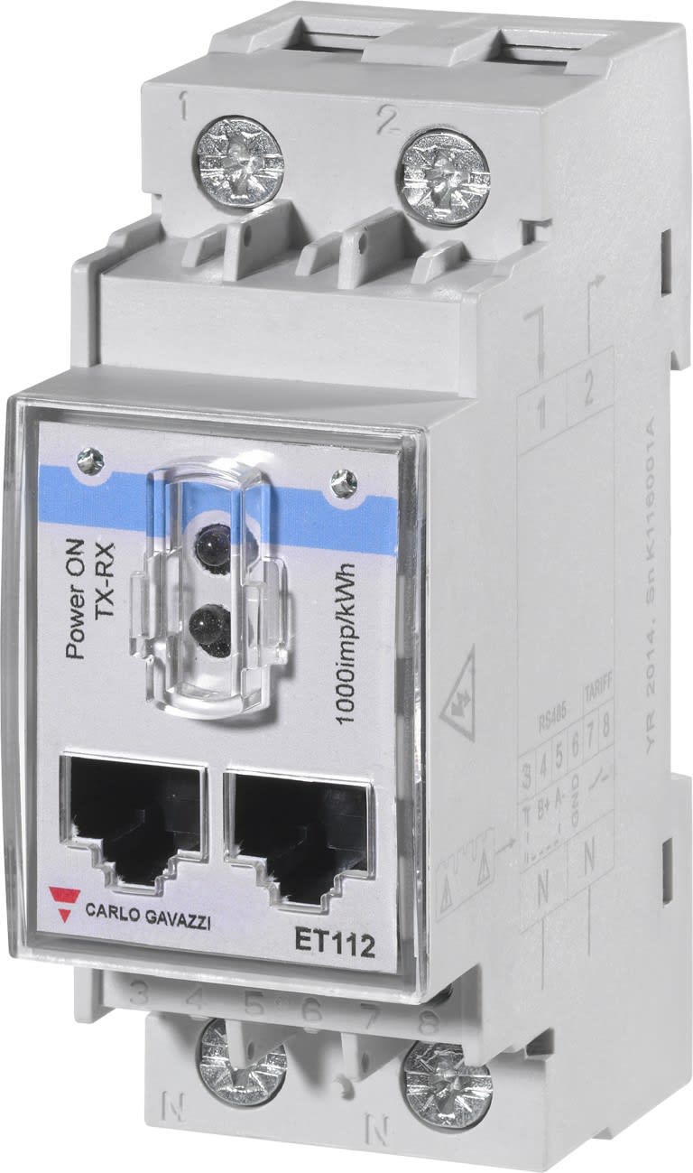 Carlo Gavazzi - Transducteur d'énergie monophasé, 230Vca LN, 5 (100) A, RS485 Modbus RTU