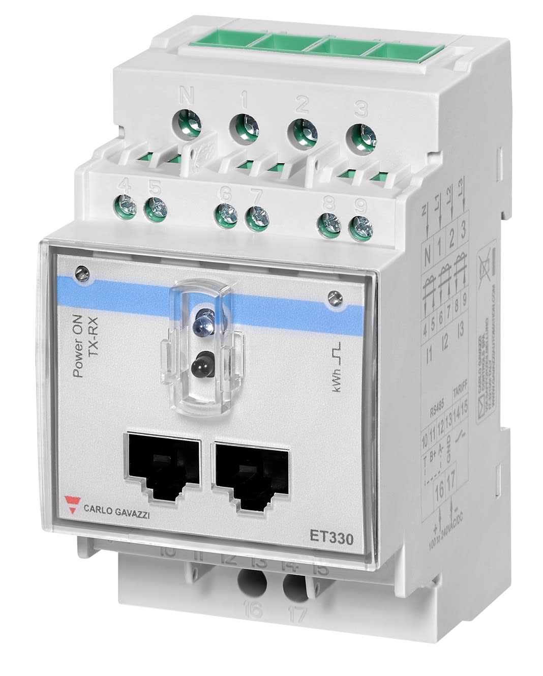 Carlo Gavazzi - Transducteur d'énergie triphasé 400Vll entrée sur TI 5(6)A, com. RS485 Modbus