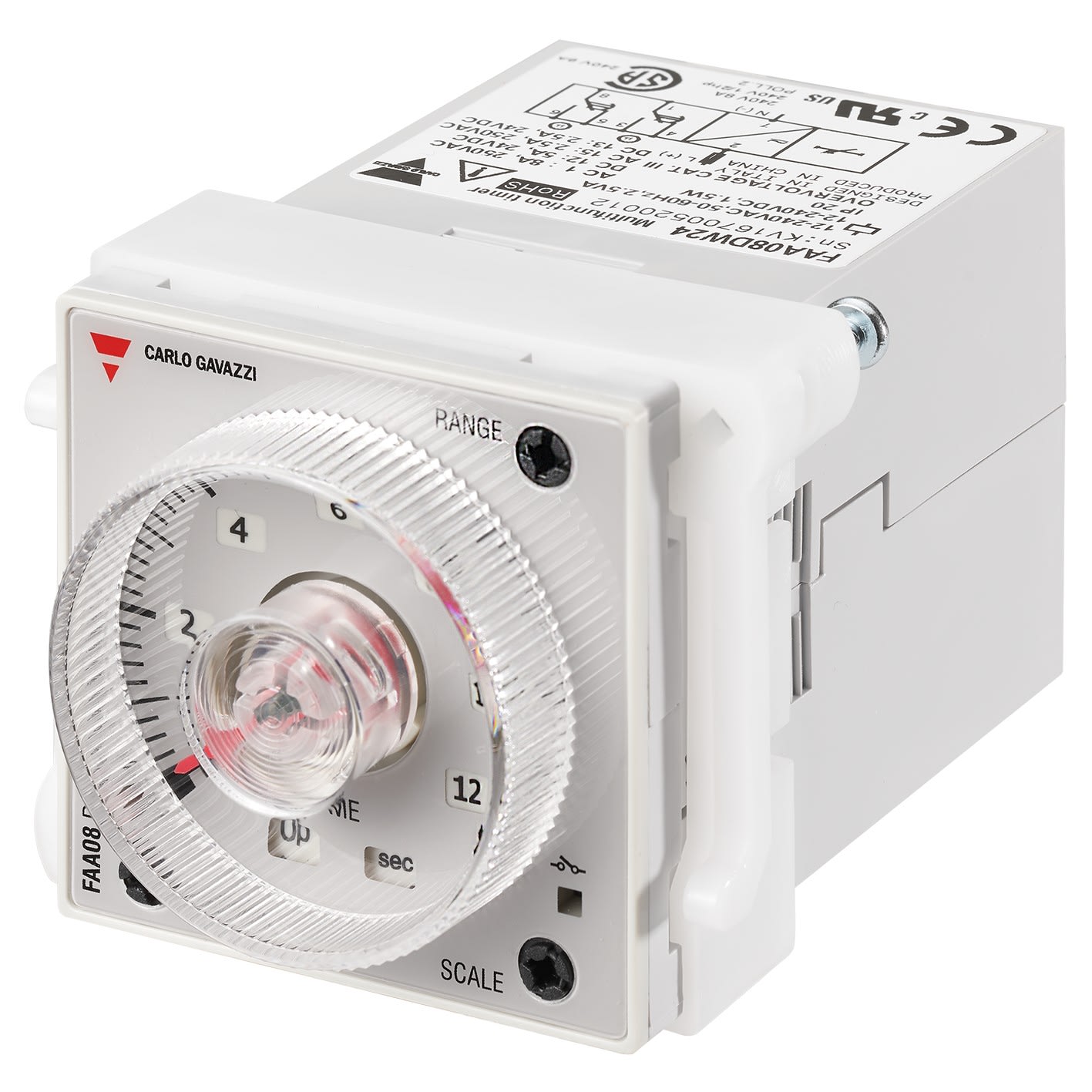 Carlo Gavazzi - Tempo travail mise sous tension/symétrique - 1 RT 5A 12-240Vca/cc -0,05 s..300h