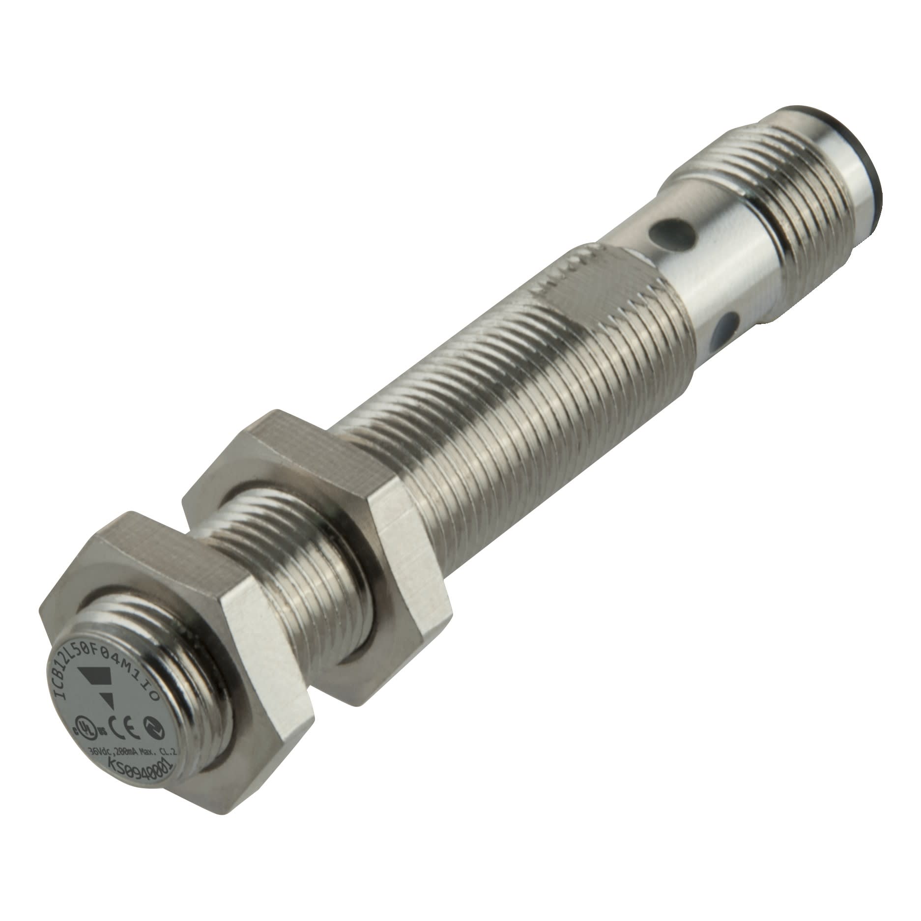 Carlo Gavazzi - Détecteur inductif laiton nickelé M12 long noyable IO-Link, connecteur M12