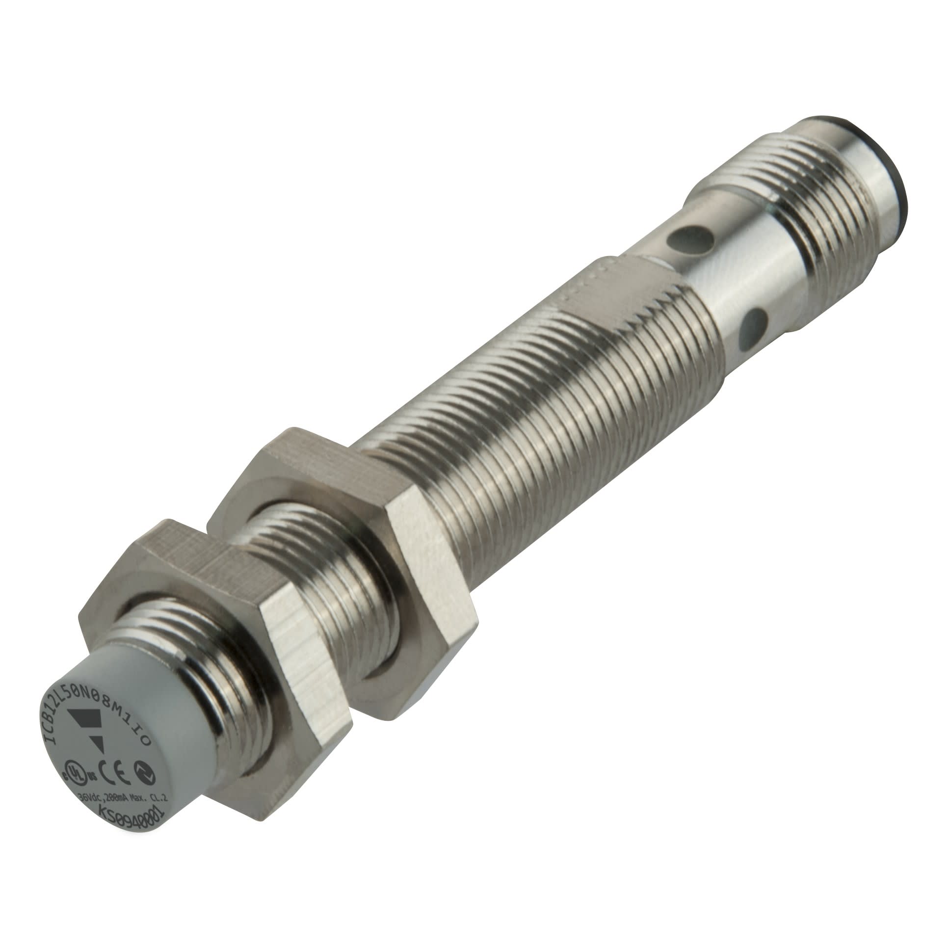 Carlo Gavazzi - Détecteur inductif laiton nickelé M12 long non-noyable IO-Link, connecteur M12