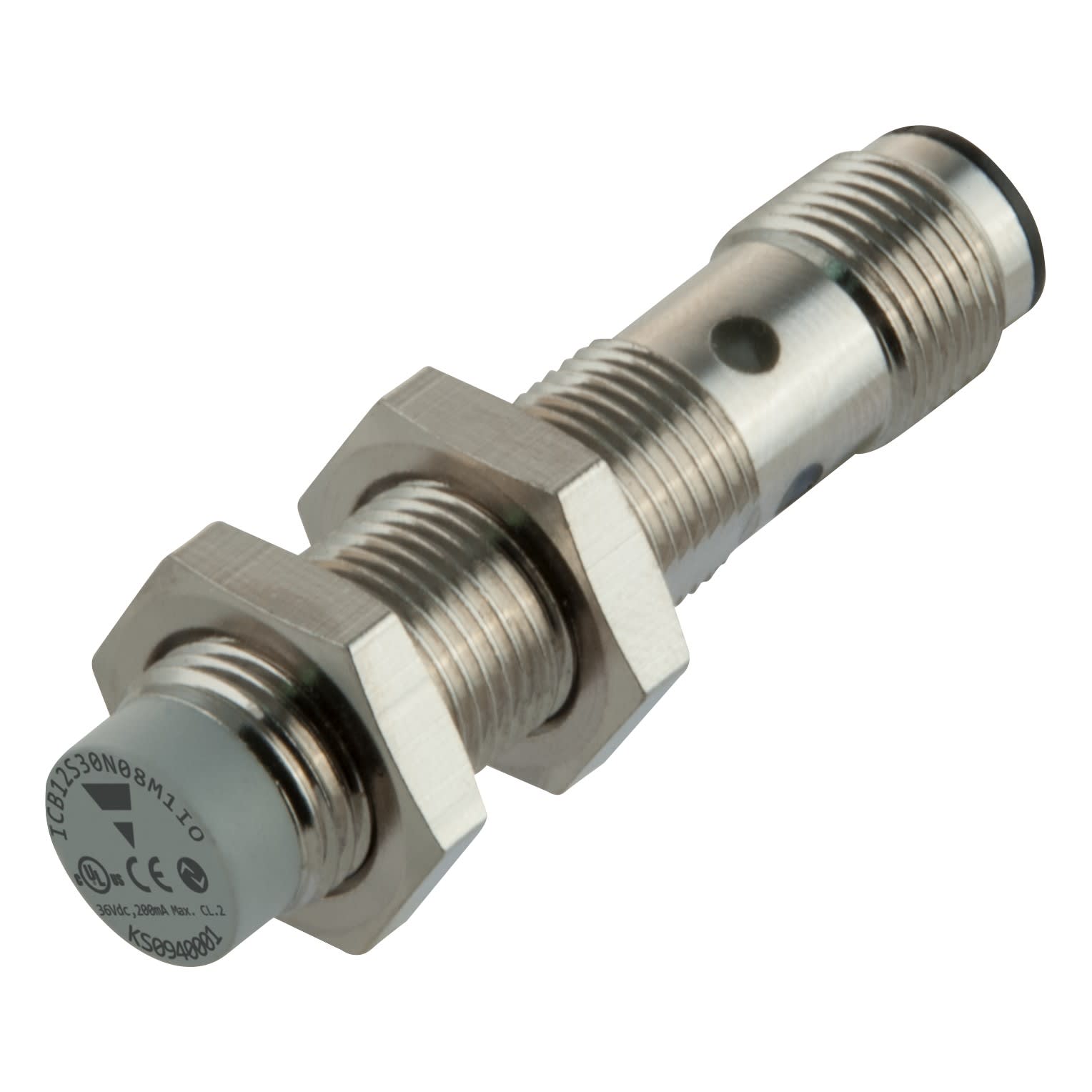 Carlo Gavazzi - Détecteur inductif laiton nickelé M12 court non-noyable IO-Link, connecteur M12