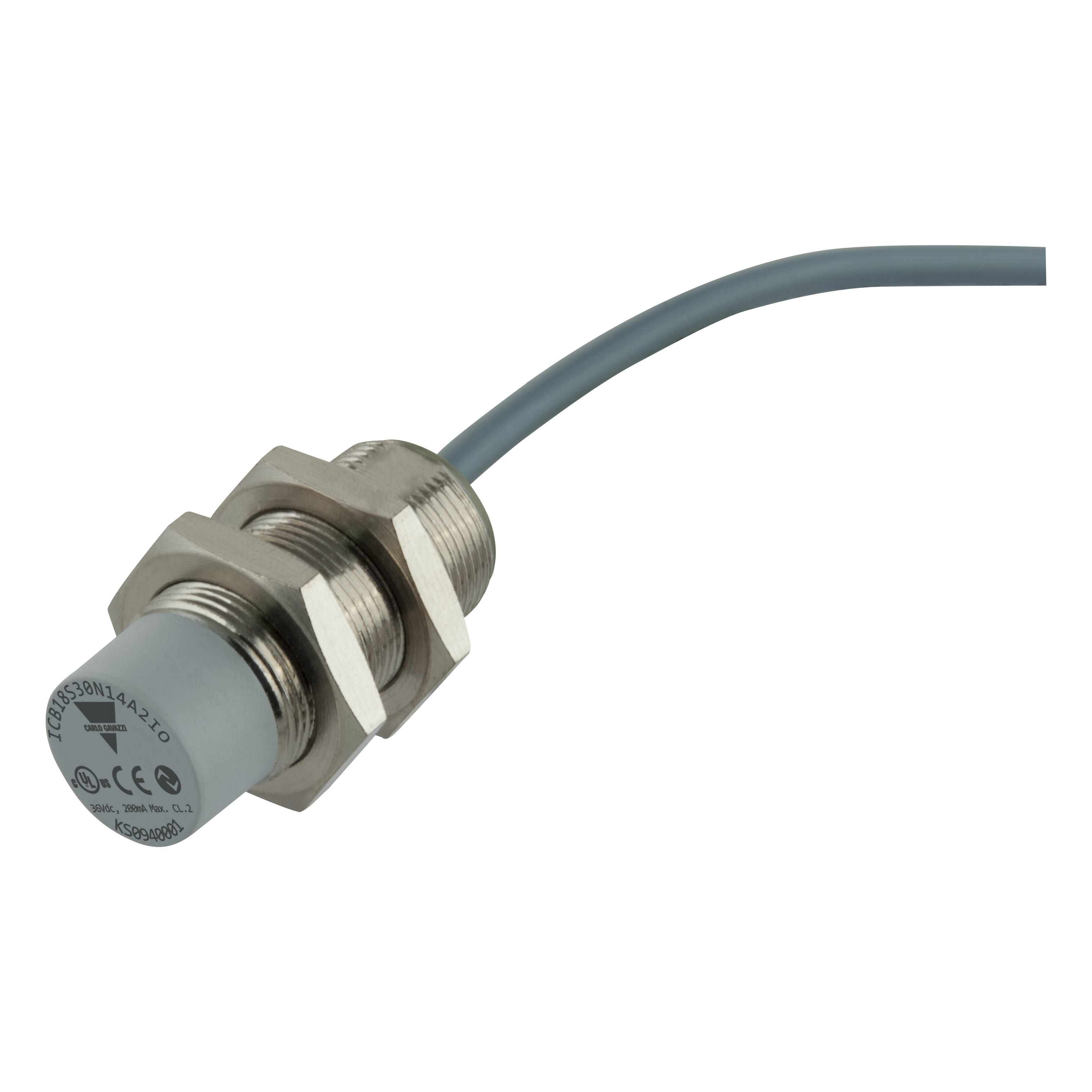 Carlo Gavazzi - Détecteur inductif laiton nickelé M18 court non-noyable IO-Link, cable