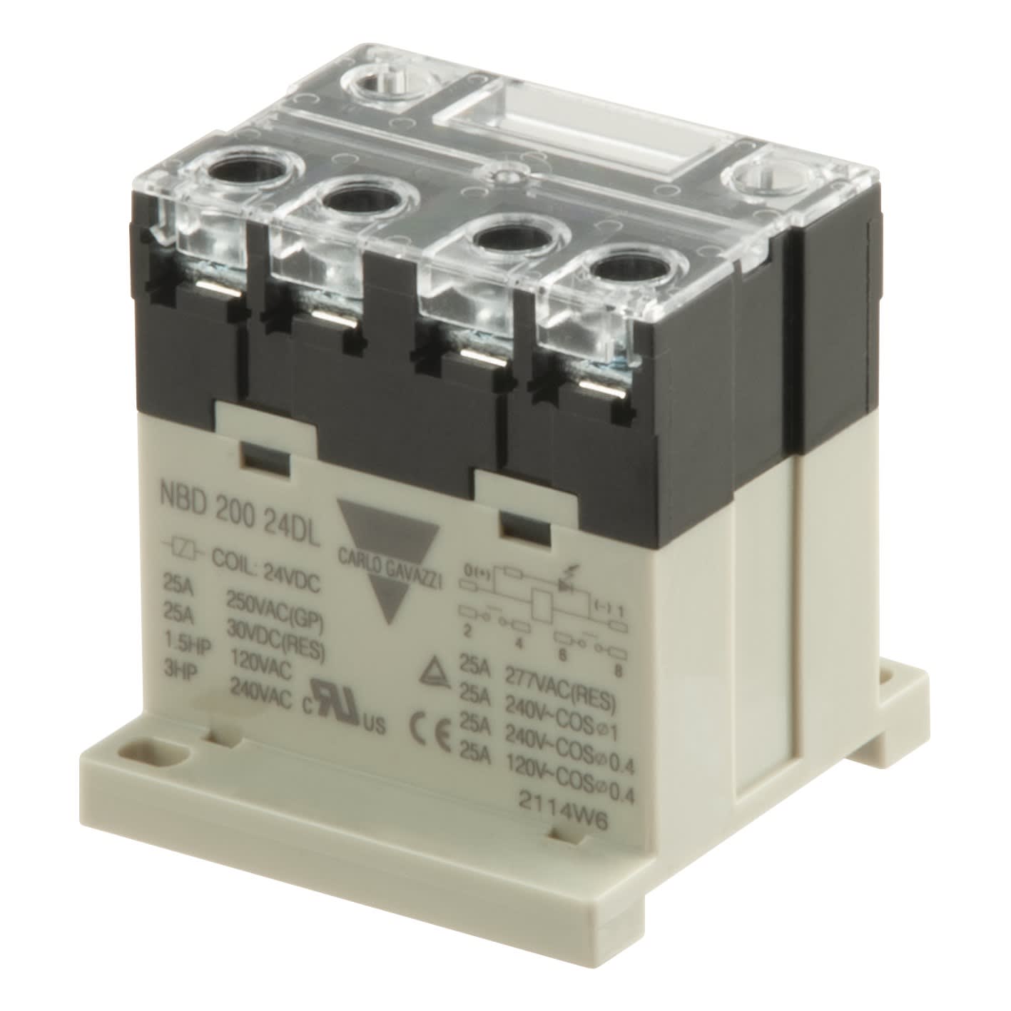 Carlo Gavazzi - Relais électromécanique de puissance série, 25A 277Vca/28Vc