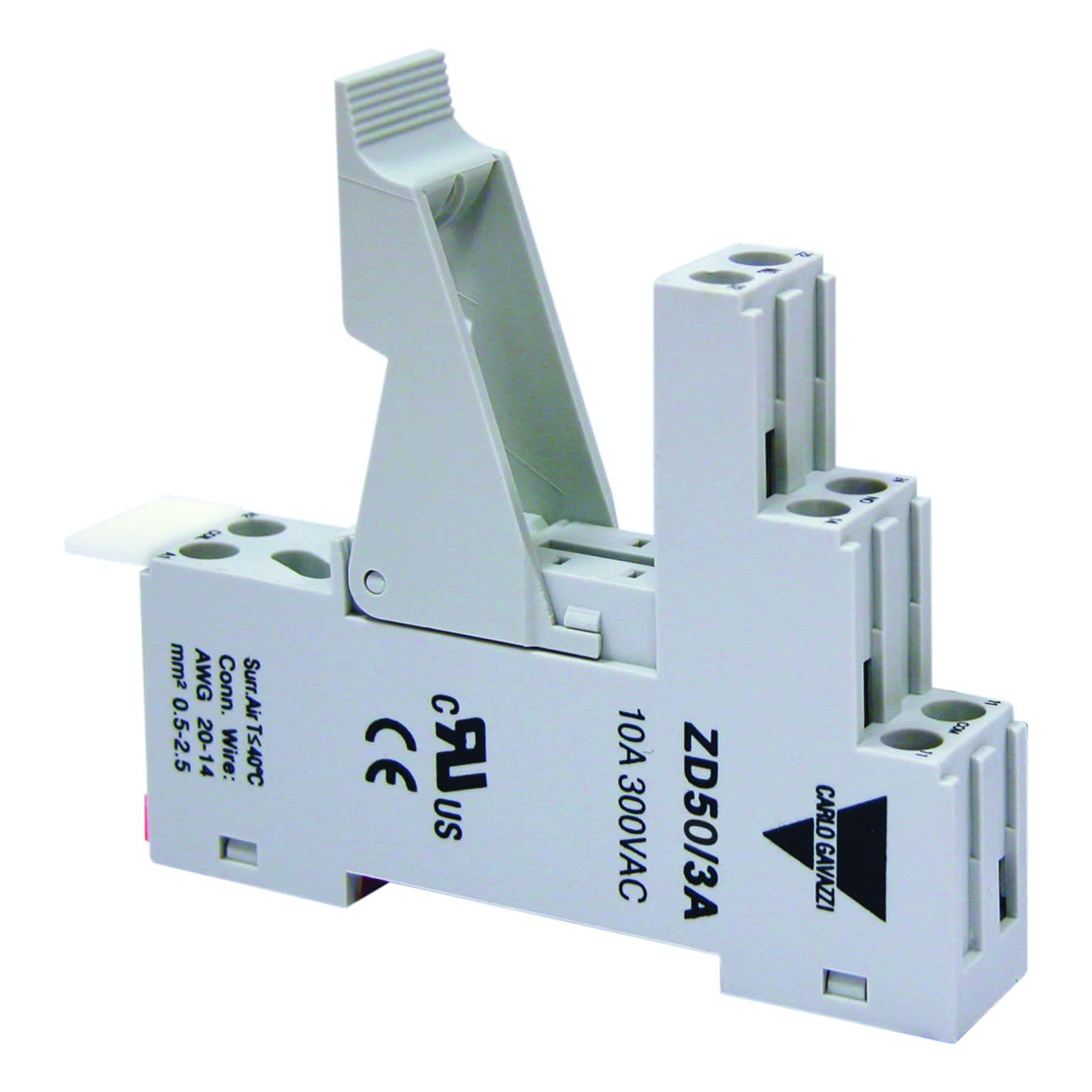 Carlo Gavazzi - Support pour relais électromécanique industriel MZ Slim, 8 pôles, 2 RT 10A