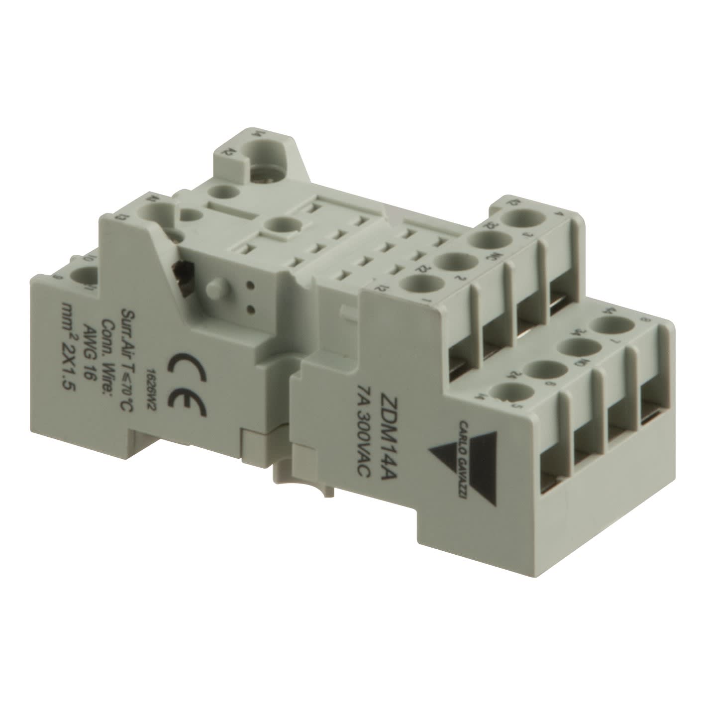 Carlo Gavazzi - Support pour relais électromécanique industriel RMIA, 14 pôles, 4RT 10A