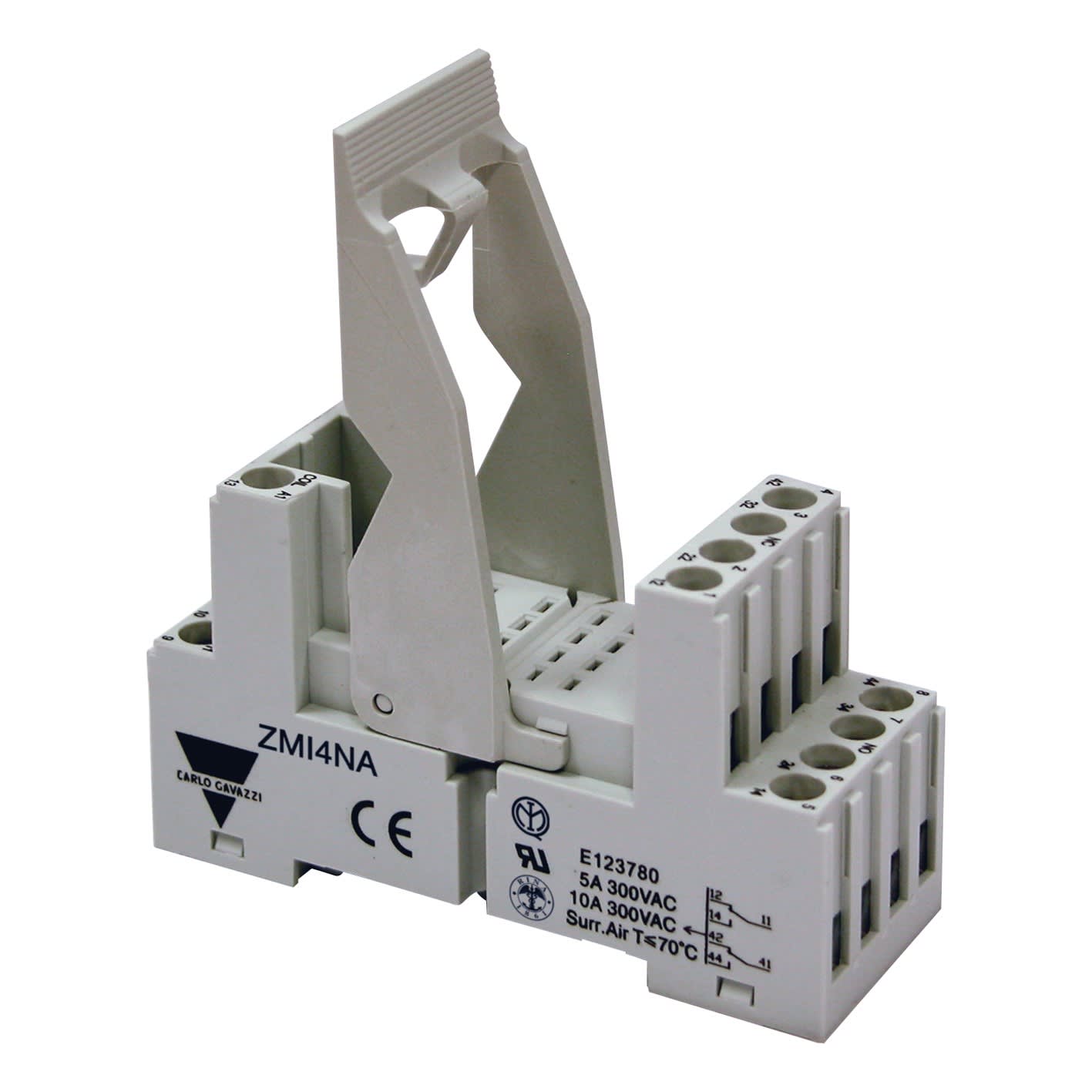 Carlo Gavazzi - Support pour relais électromécanique industriel RMIA, 14 pôles, 4RT 10A, vis