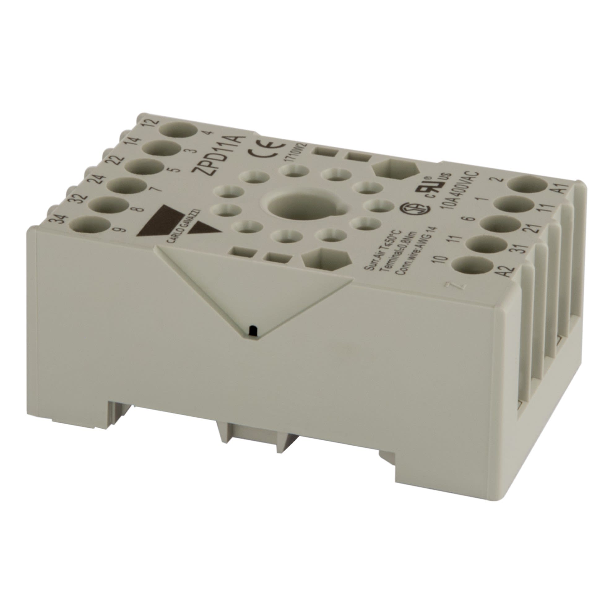 Carlo Gavazzi - Support pour relais électromécanique industriel RCP, 11 pôles, 3RT 10A