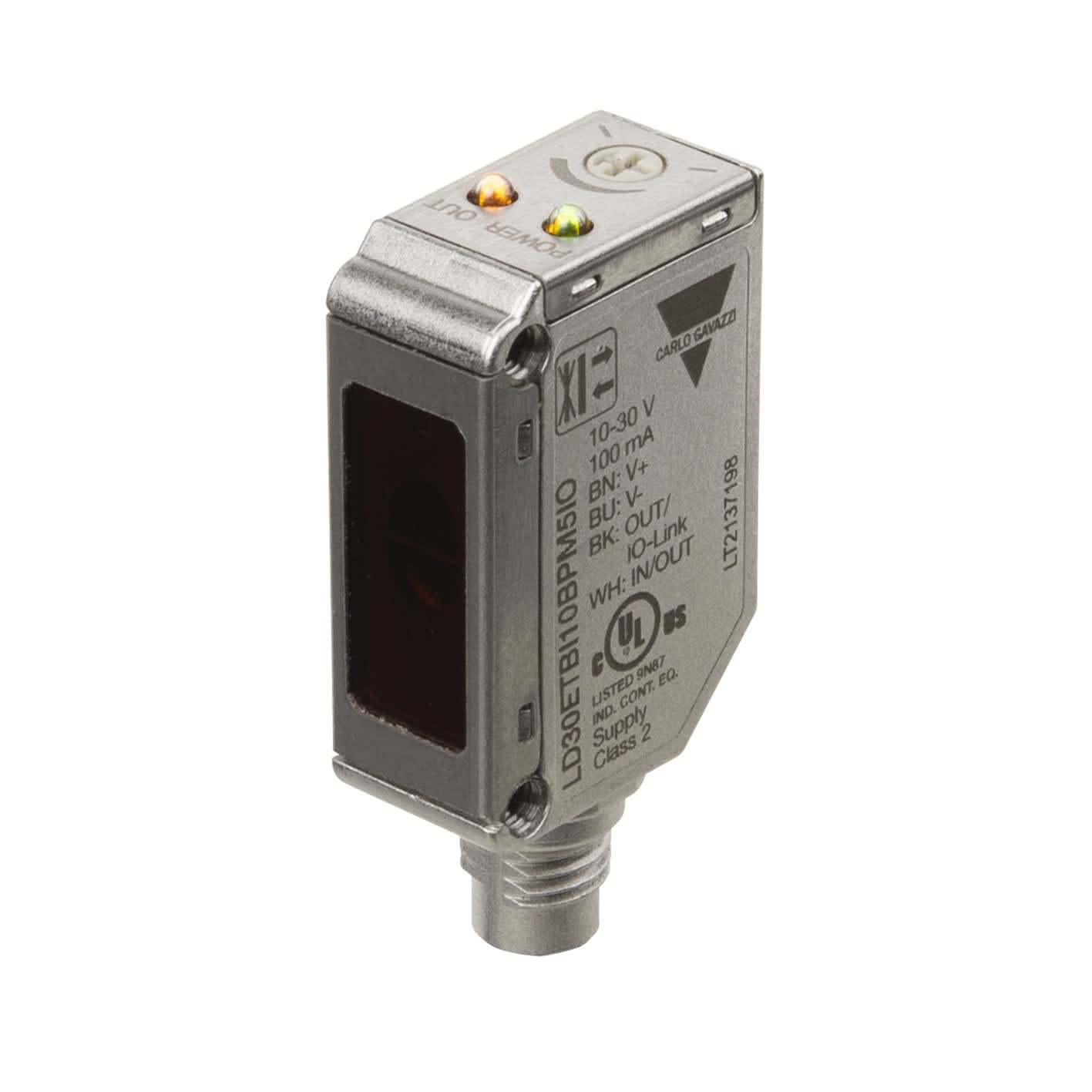 Carlo Gavazzi - Cellule laser directe objet sup. ar. plan 1m IO-LINK NO-NF métal, connecteur M8