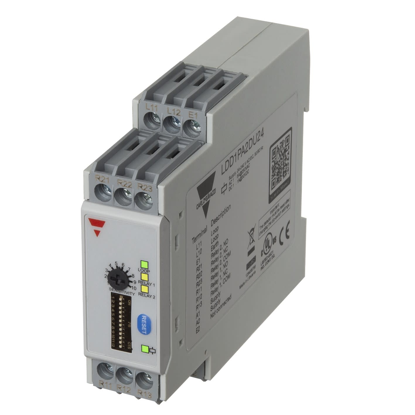 Carlo Gavazzi - Amplificateur boucle inductive 1 voie, rail DIN, 24-240CA/CC