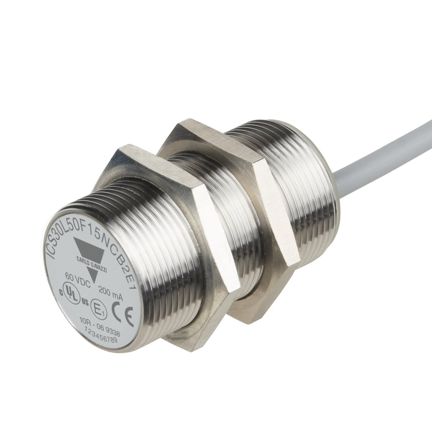 Carlo Gavazzi - Détecteur inductif M30 court 15mm noyable NPN NC, 8-60Vcc câble 2m Homologué E1