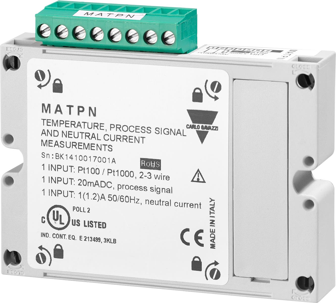 Carlo Gavazzi - Module mesures temp. + proc. + courant neutre