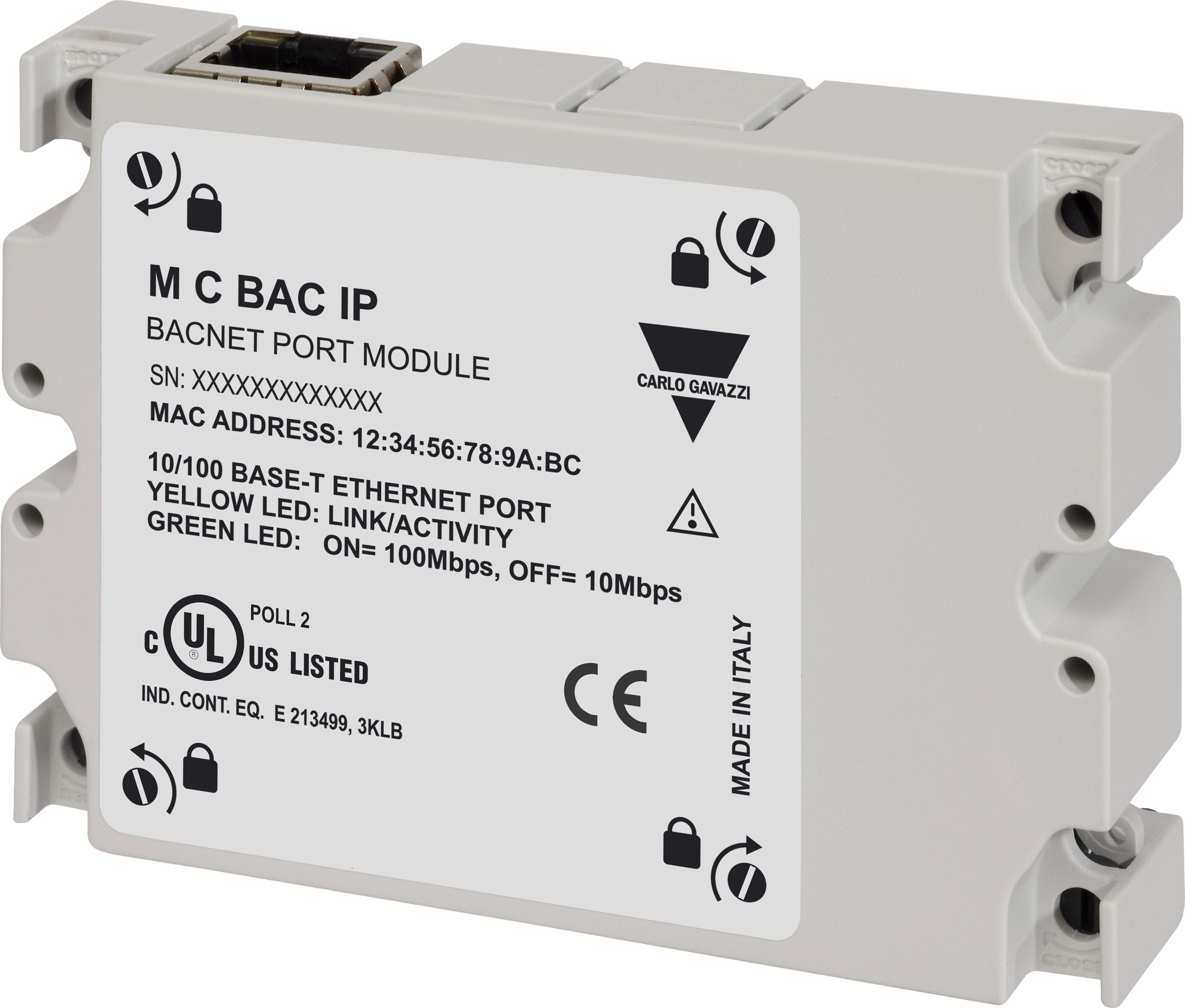 Carlo Gavazzi - Module port IP Bacnet pour centrales de mesure WM20/WM30/WM40