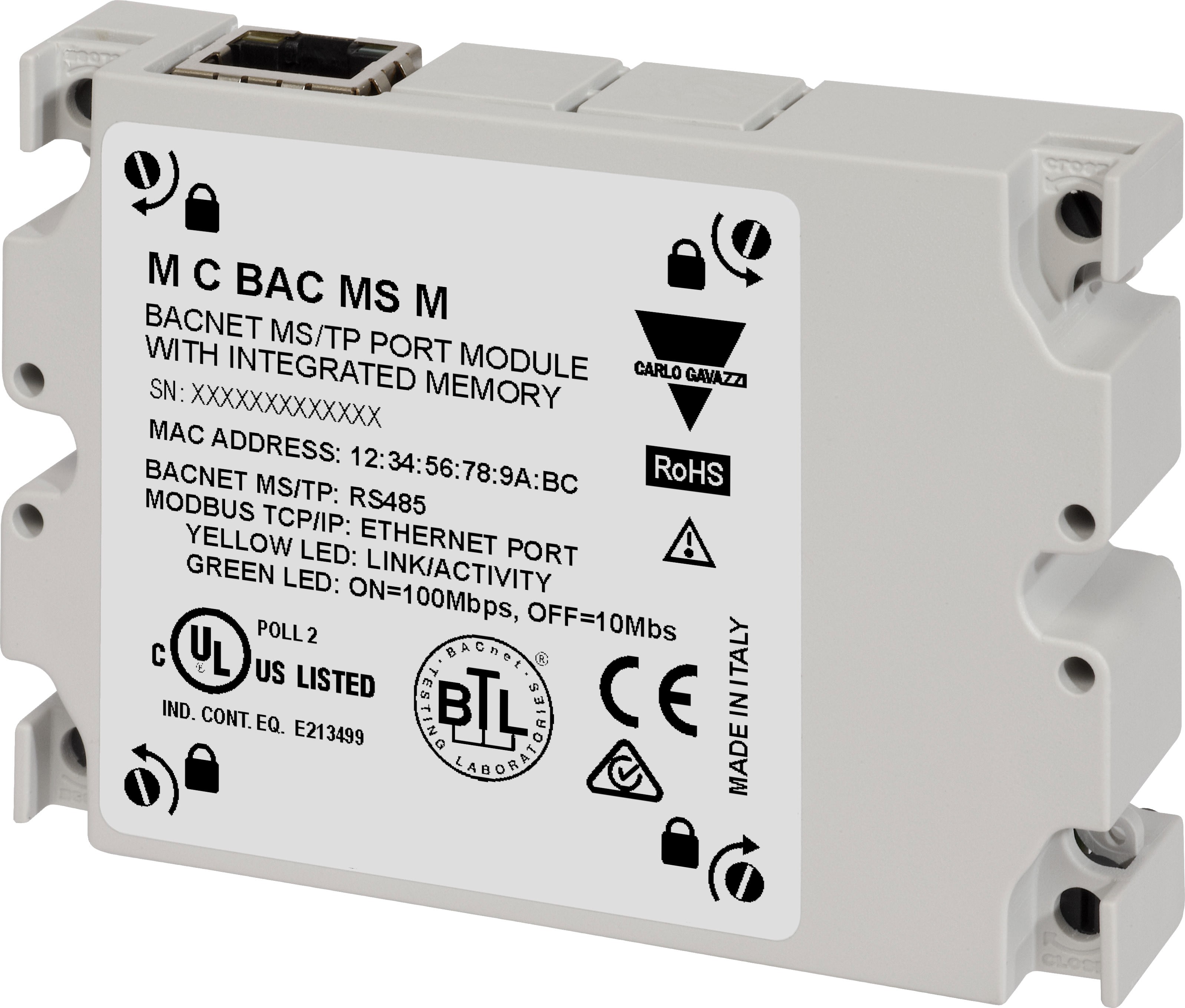 Carlo Gavazzi - Module com. BACnet/mstp avec mémoire pour WM