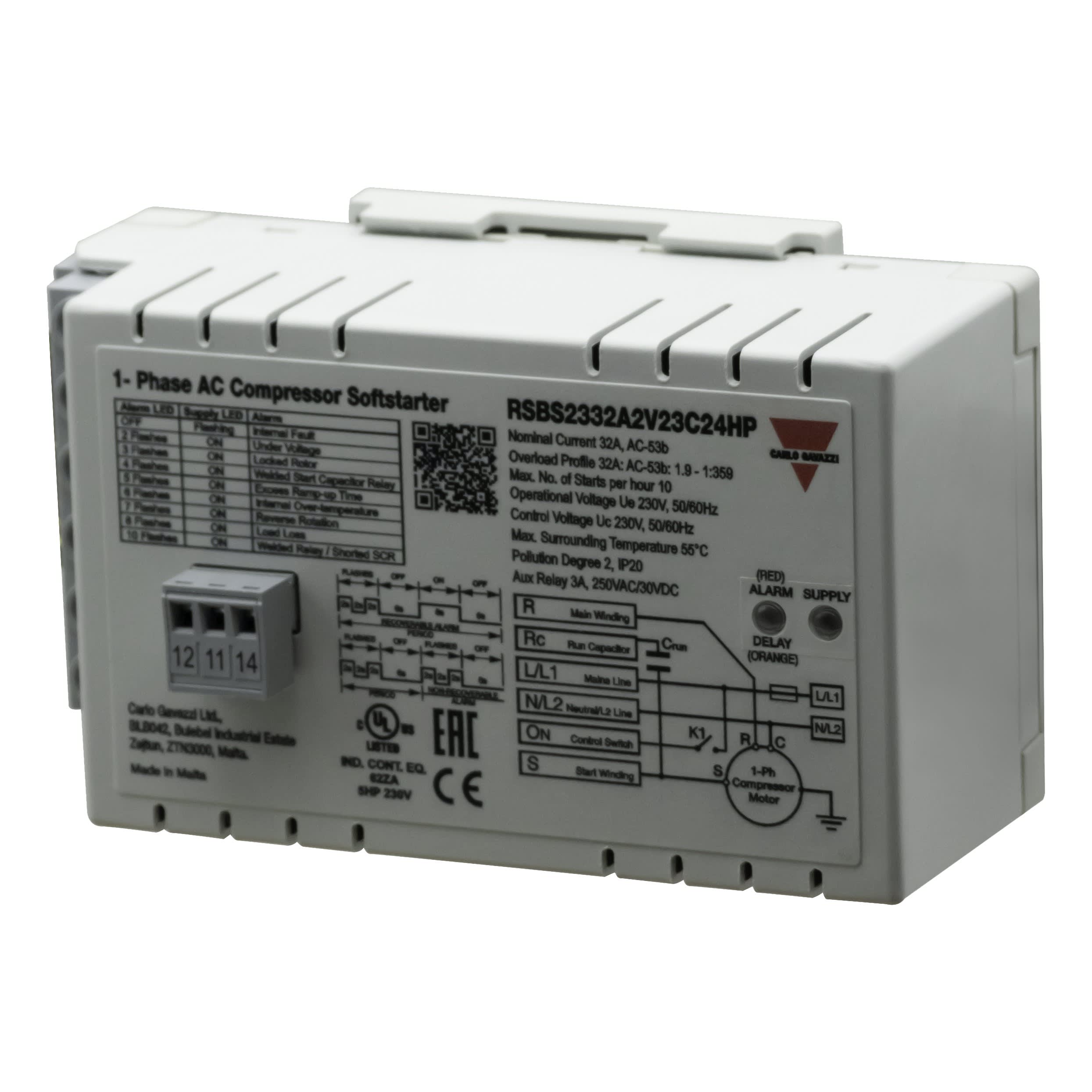Carlo Gavazzi - Démarreur progressif 1ph compresseur 230V 32A 200 ? 240 ?f HP