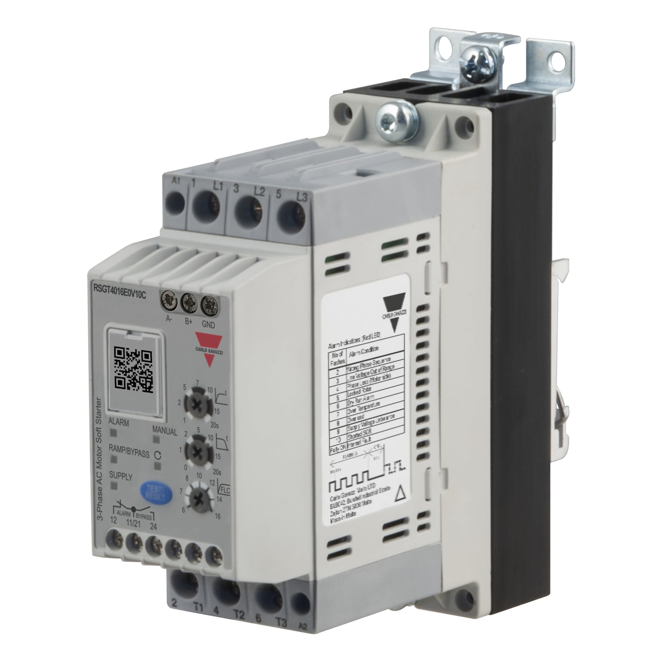 Carlo Gavazzi - Démarreur progressif 3PH 220-400V 16A Commande (ali interne) 110-400VCA MODBUS