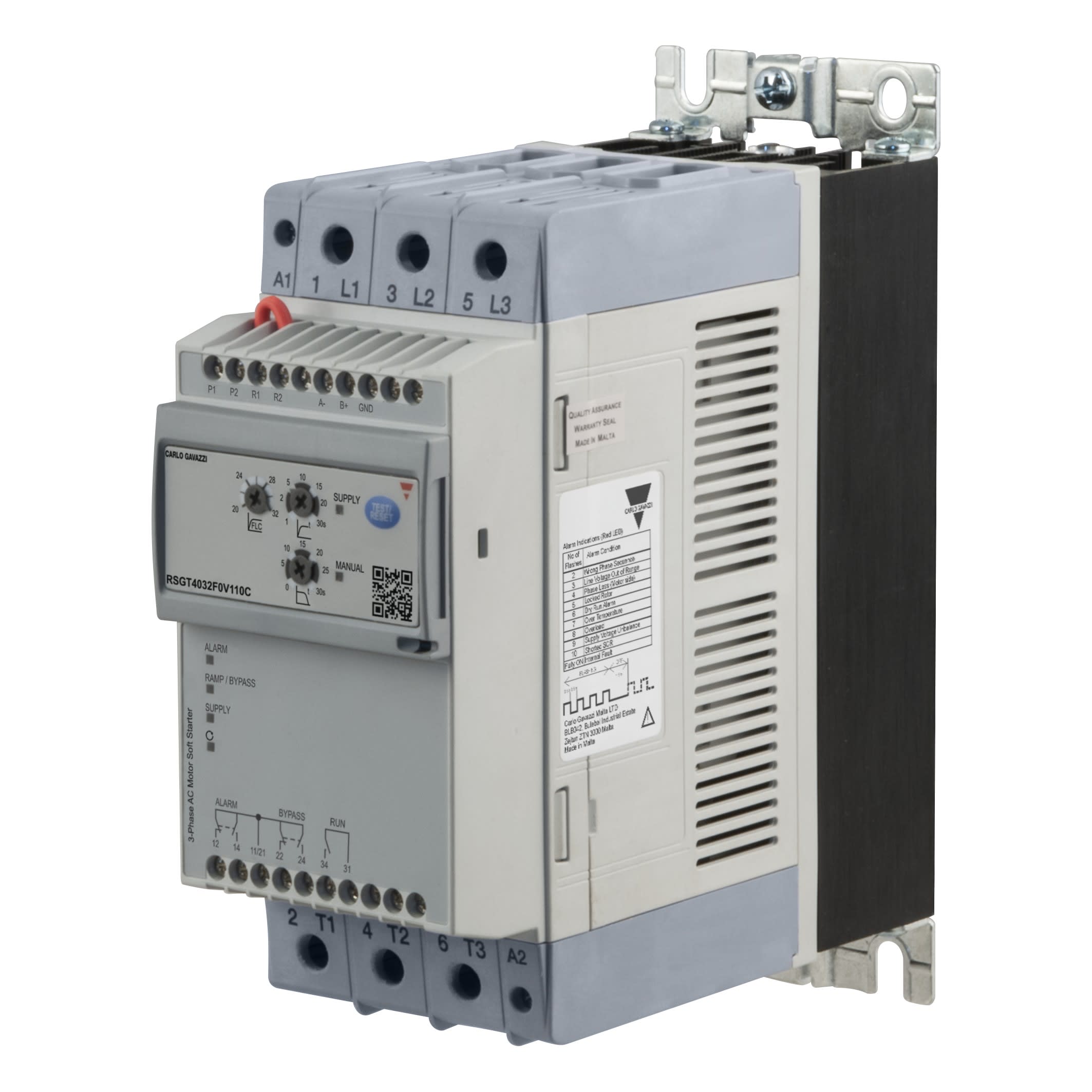 Carlo Gavazzi - Démarreur progressif 3PH 220-400V 32A Commande (ali interne) 24VCA/CC MODBUS
