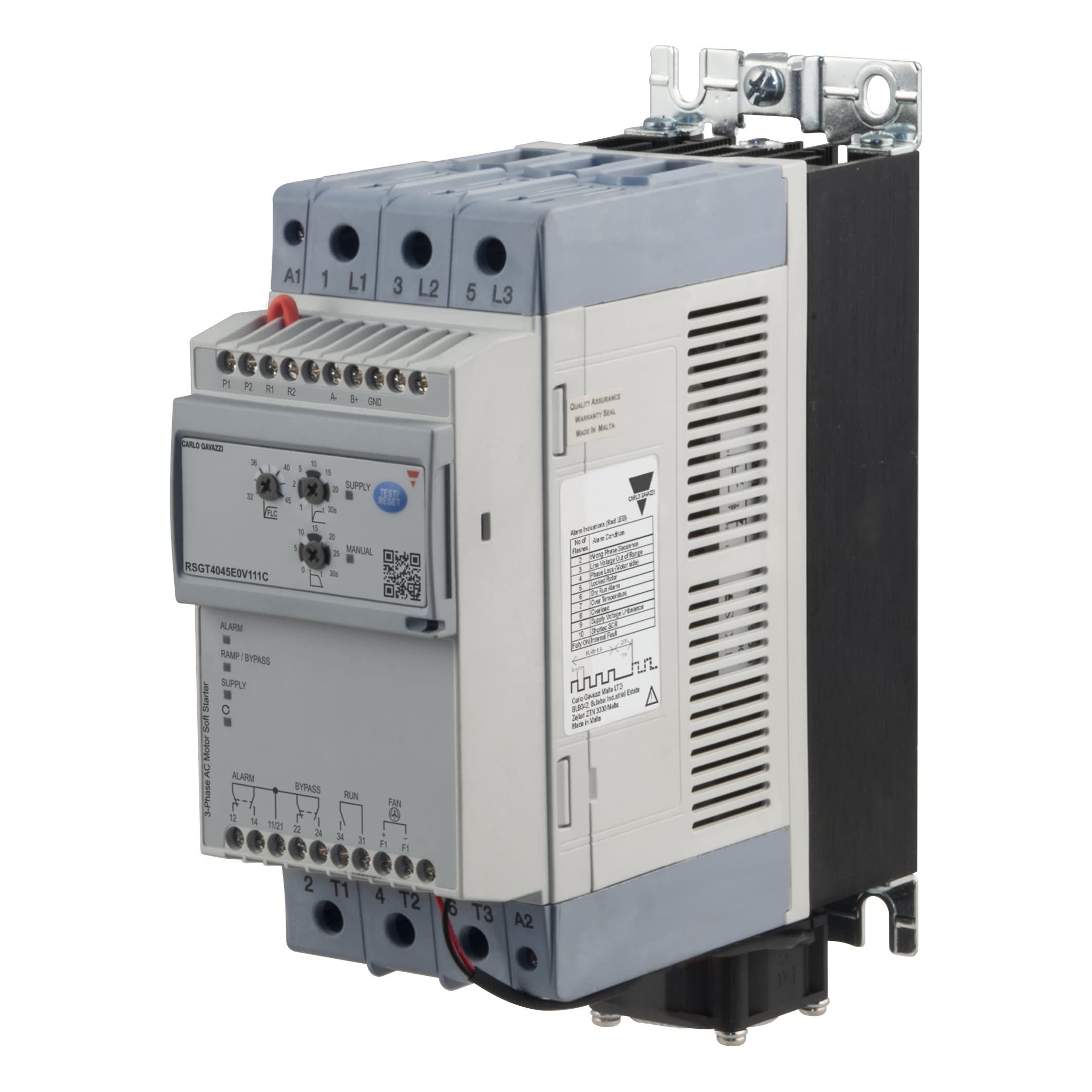 Carlo Gavazzi - Démarreur progressif 3PH 220-400V 45A Commande (ali interne) 110-400VCA MODBUS