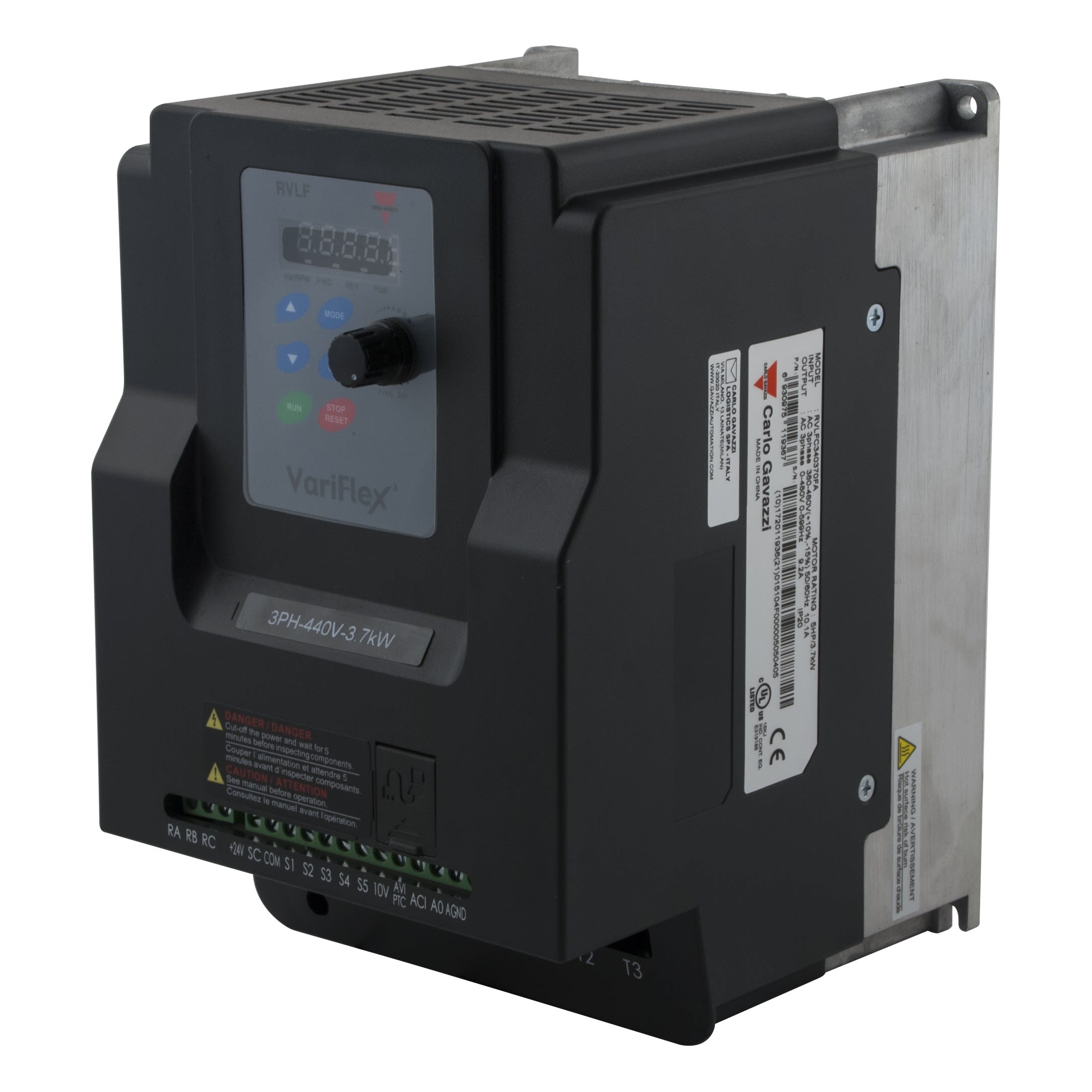 Carlo Gavazzi - Variateur de fréquence - 3 phases - 7,5kW 10HP -Alimentation: 380-480Vca FA T4