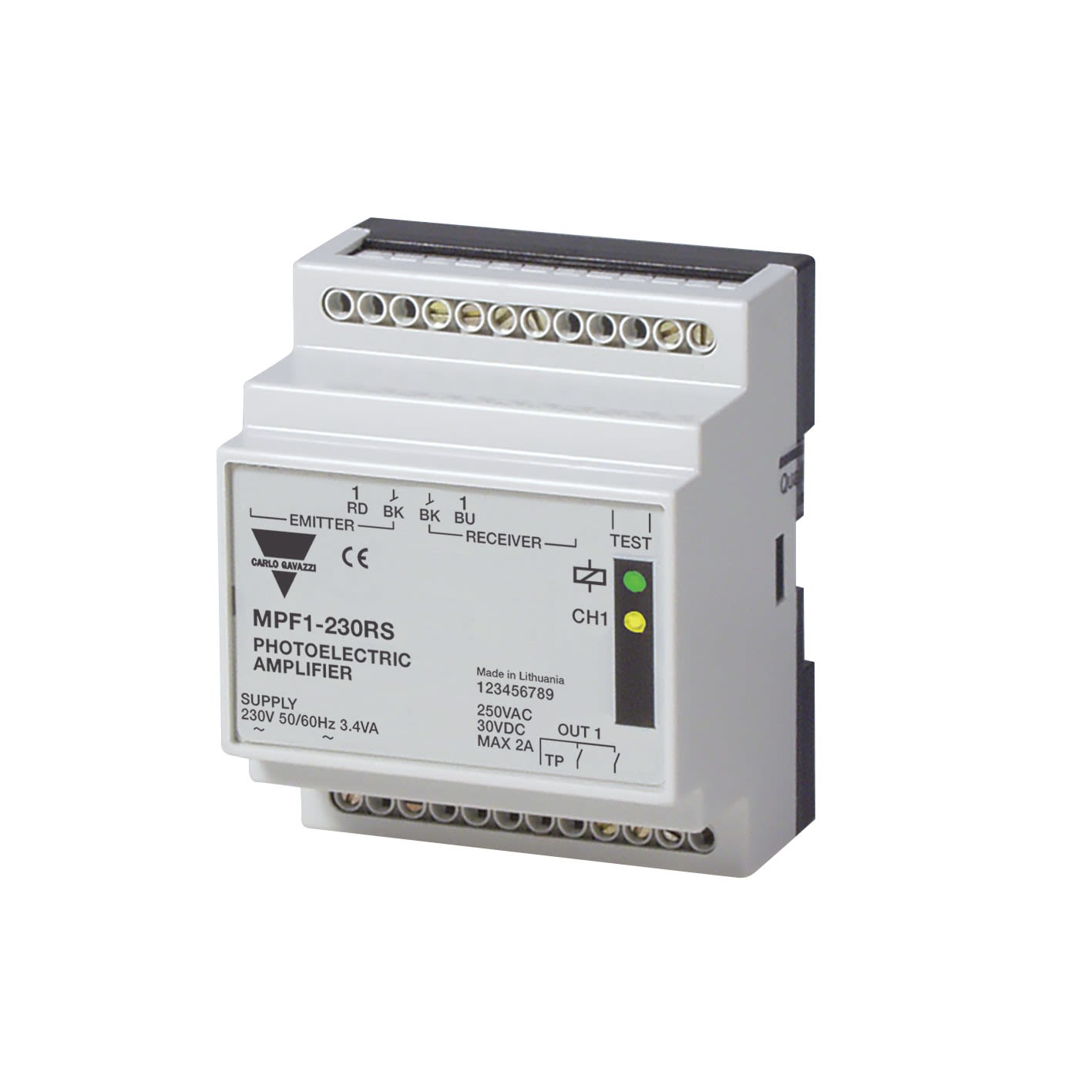 Carlo Gavazzi - Amplificateur cellules MPF 1 voie 230Vca test/ c. fermeture
