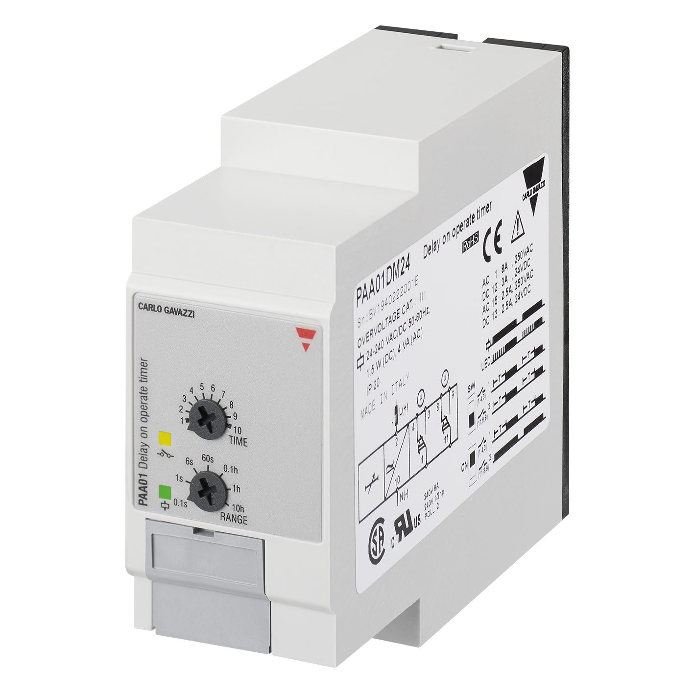 Carlo Gavazzi - Temporisation travail mise sous tension 1relais