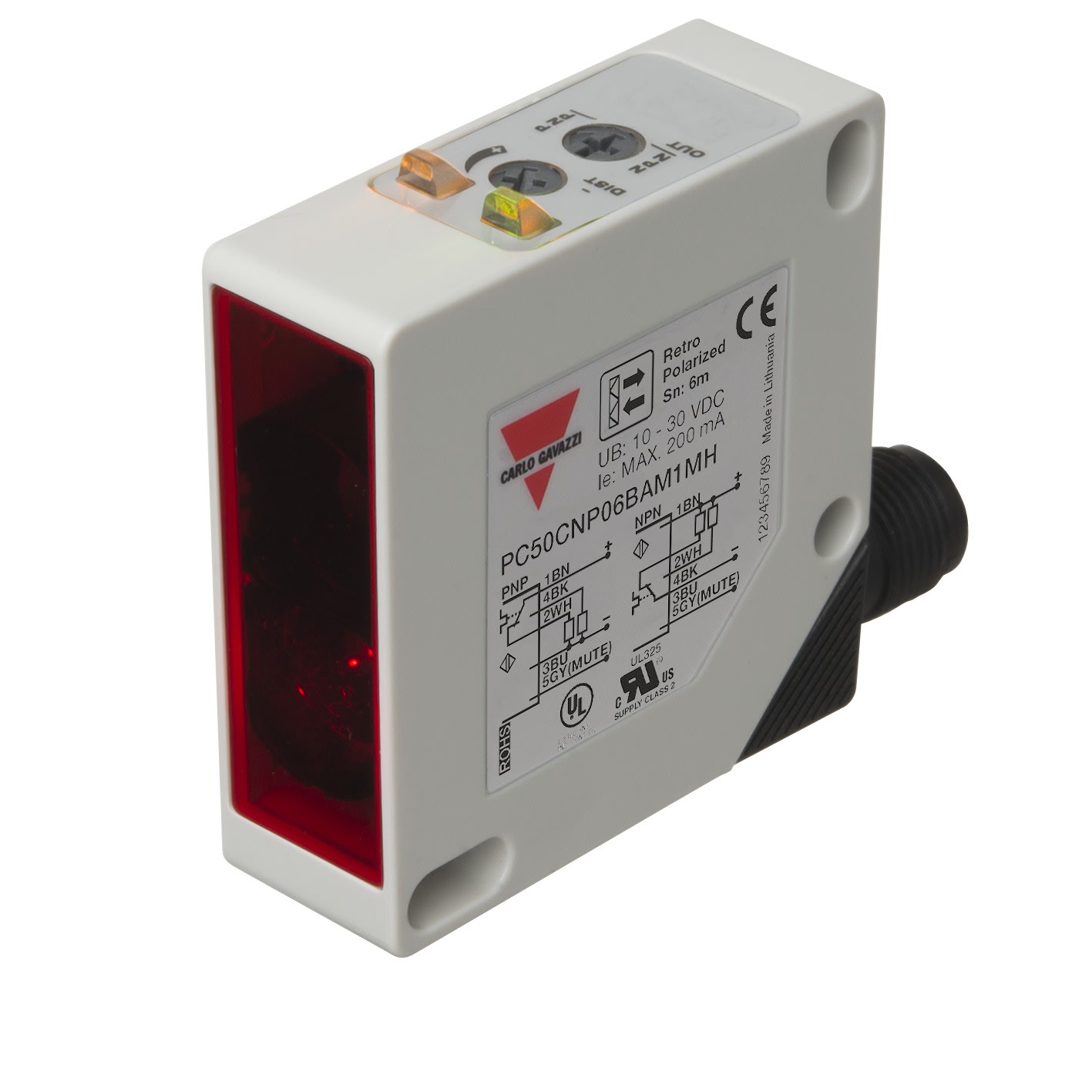 Carlo Gavazzi - Cellule photo. reflex polarise 6m cc NO+NF e. test connecteur