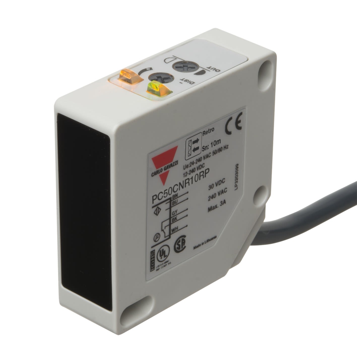 Carlo Gavazzi - Cellule photo. reflex plastique 10m NO/NF SPDT cable