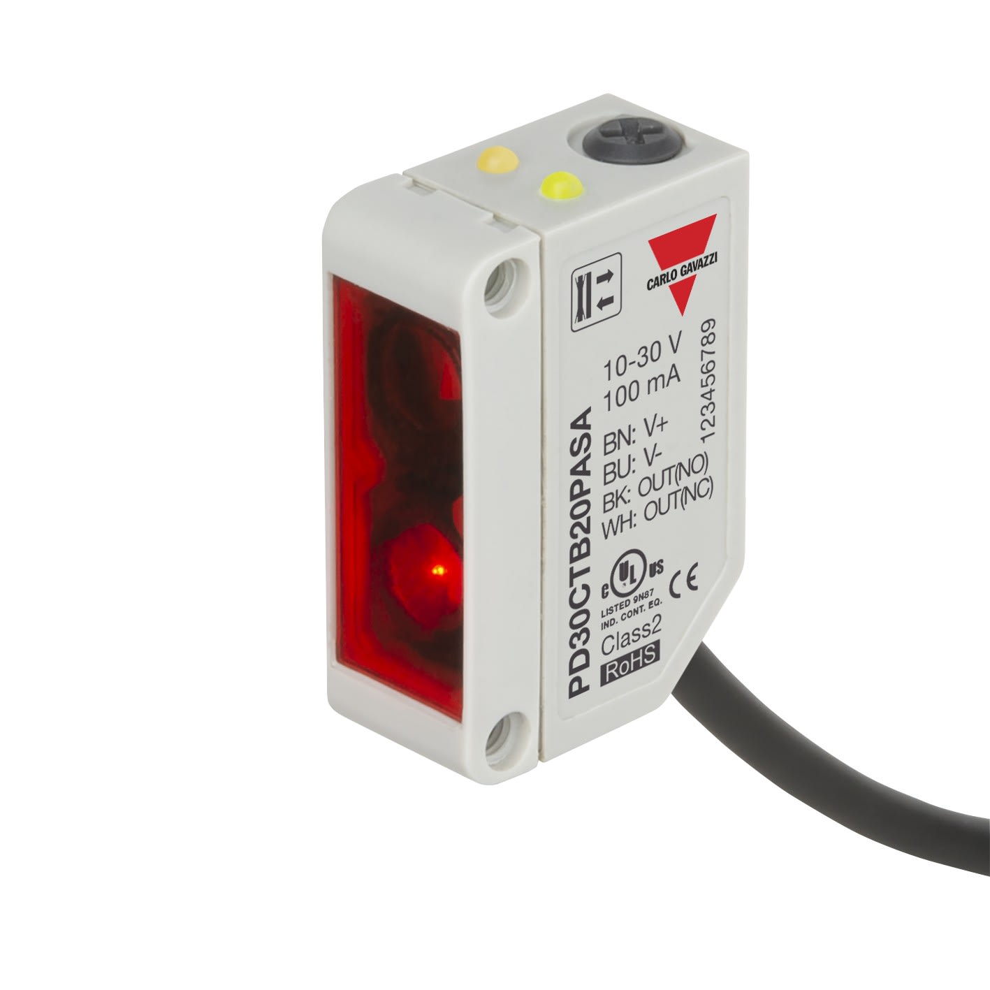 Carlo Gavazzi - Cellule photo. suppr. ar. plan rd 200mm PNP NO/NF cable