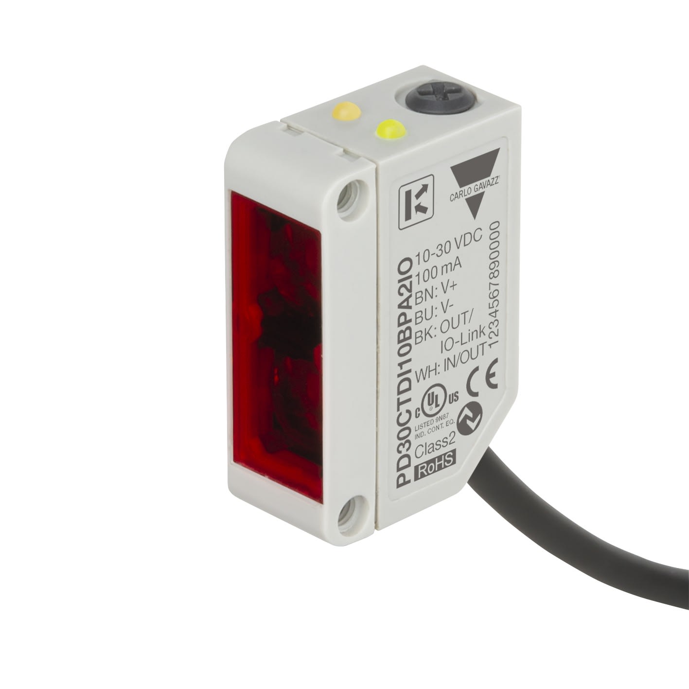 Carlo Gavazzi - Cellule photo plastique infrarouge dir objet 1000mm câble 2m 10-30Vcc IO-LINK