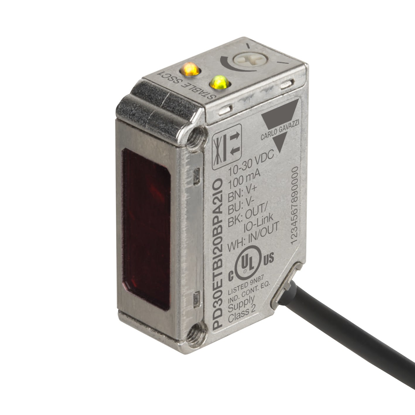 Carlo Gavazzi - Cellule photo acier inox infrarouge sup arr plan 200mm câble 2m 10-30Vcc IO-LINK