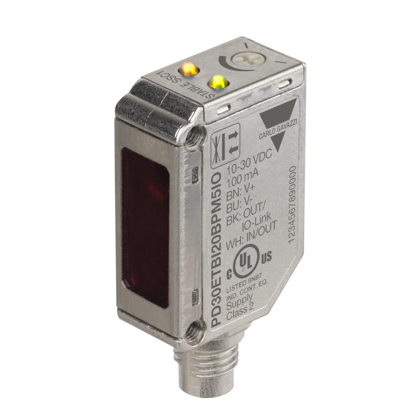 Carlo Gavazzi - Cellule photo acier inox infrarouge sup arr plan 200mm M8 10-30Vcc IO-LINK