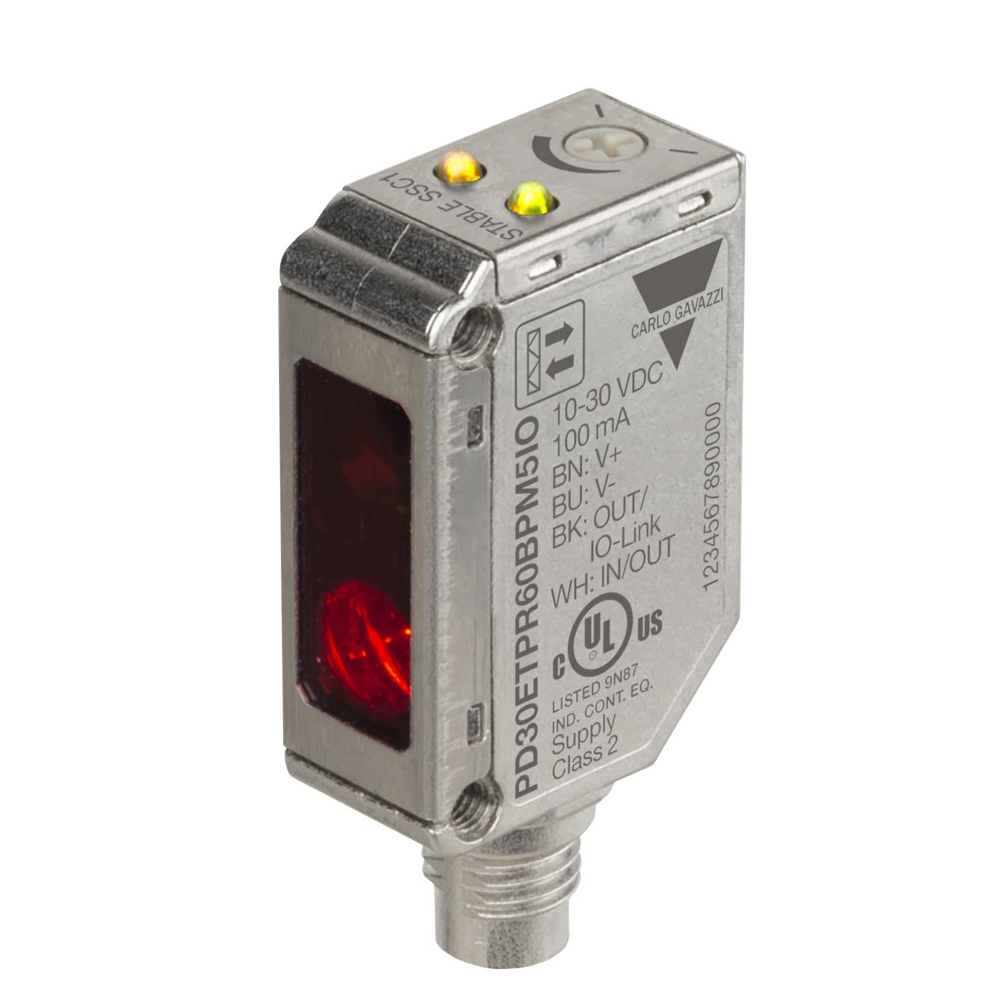 Carlo Gavazzi - Cellule photo acier inox lumière rge reflex pola 6m M8 10-30Vcc IO-LINK