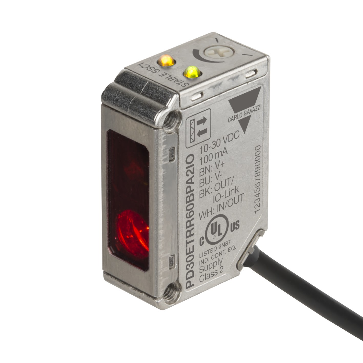 Carlo Gavazzi - Cellule photo acier inox lumière rge dir objet 6m câble 2m 10-30Vcc IO-LINK