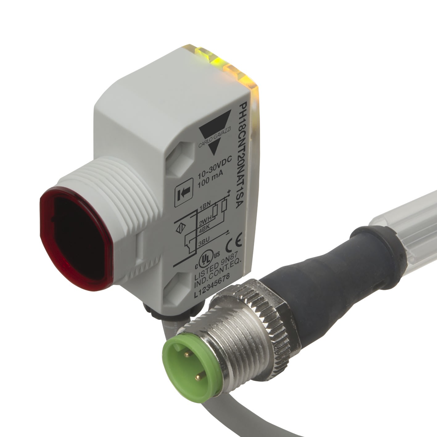 Carlo Gavazzi - Cellule photo. barrage récepteur rectangle M18 NPN NO+NF,spirale