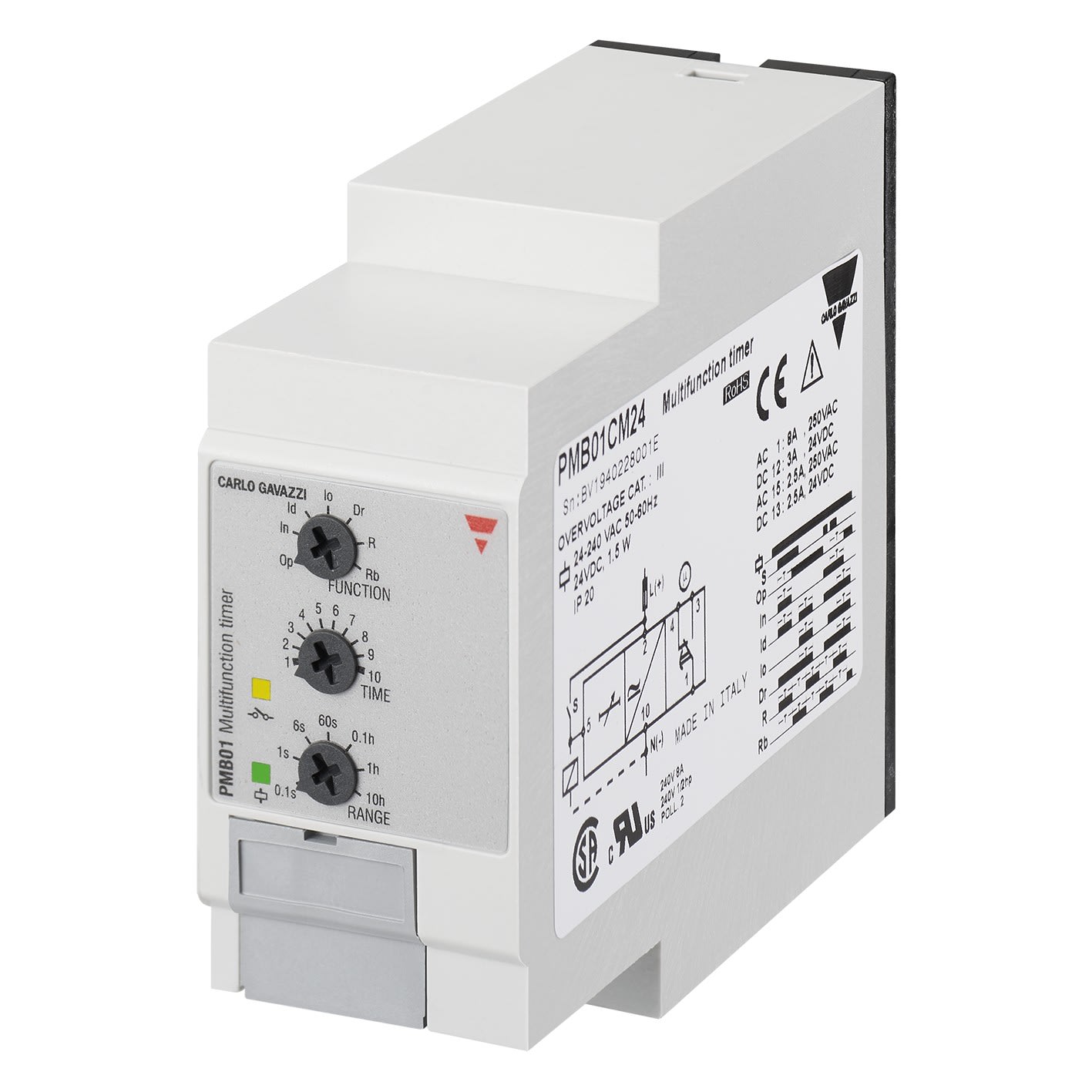 Carlo Gavazzi - Temporisation multifonction 2relais embrochable 24-240Vca/cc