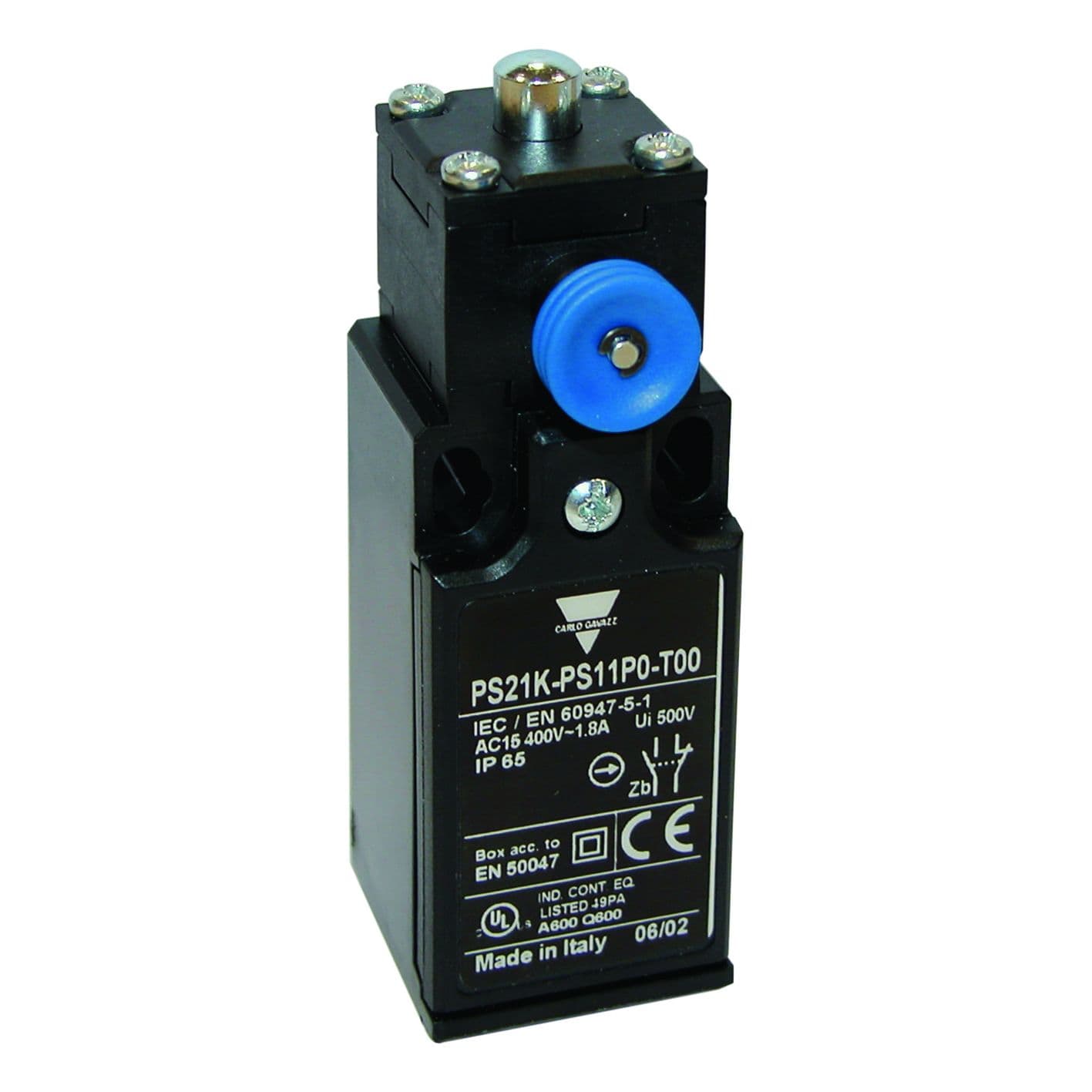 Carlo Gavazzi - Fin de course R 30mm- PG13,5mm - Action brusque 1NO+1NF -Poussoir métal - IP65