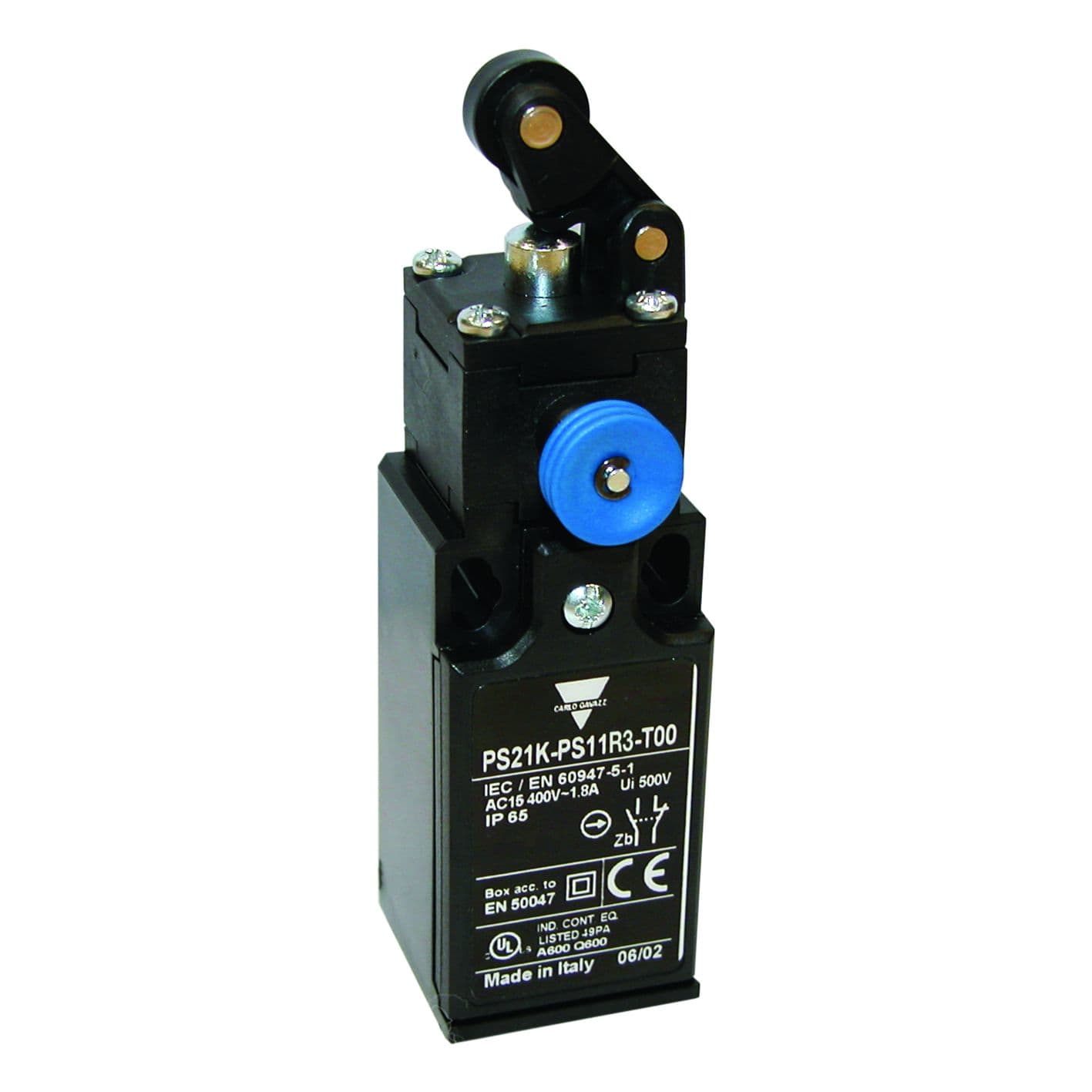 Carlo Gavazzi - Fin de course R 30mm-PG13,5mm-Action brusque 1NO+1NF-Levier galet plastic-IP65