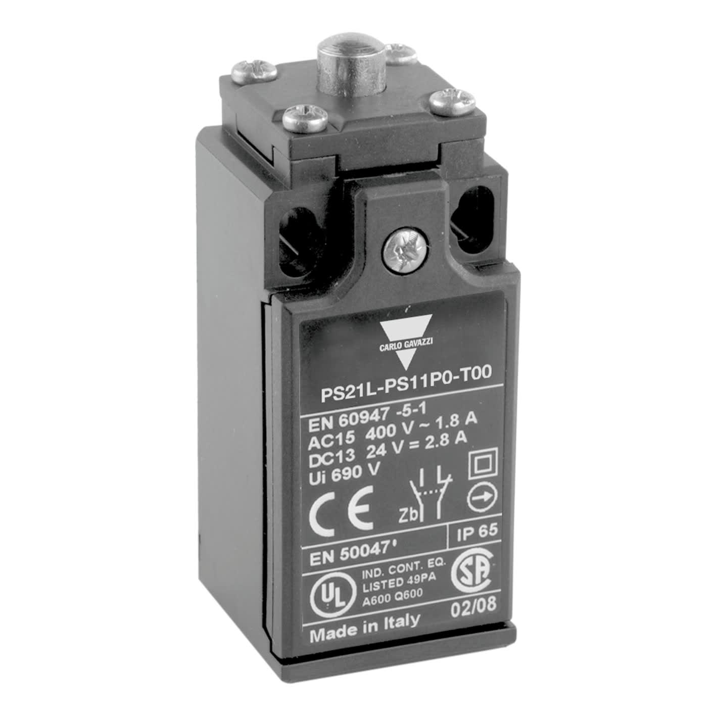 Carlo Gavazzi - Fin de course 30mm- PG13,5mm - Action brusque 1NO+1NF - Poussoir en nylon -IP65
