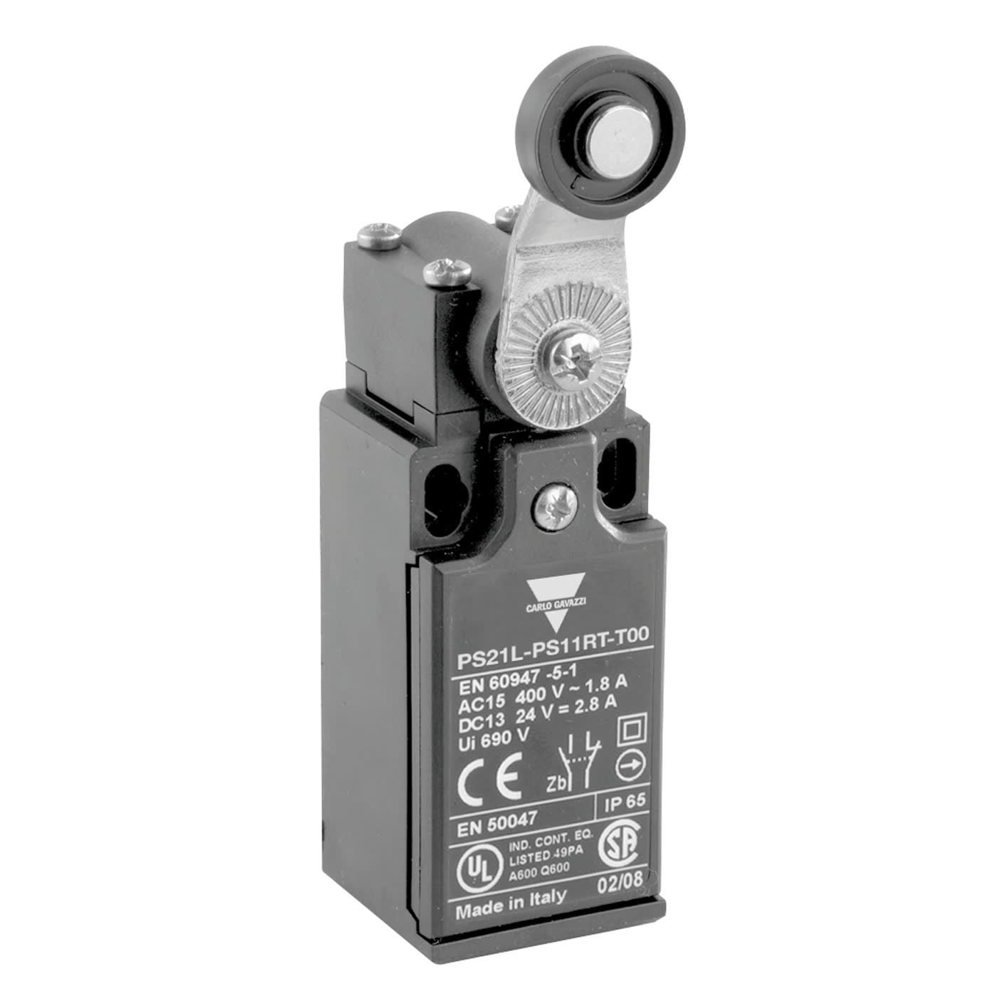 Carlo Gavazzi - Fin de course 30mm-PG13,5mm -Action brusque 1NO+1NF- Levier à galet nylon -IP65