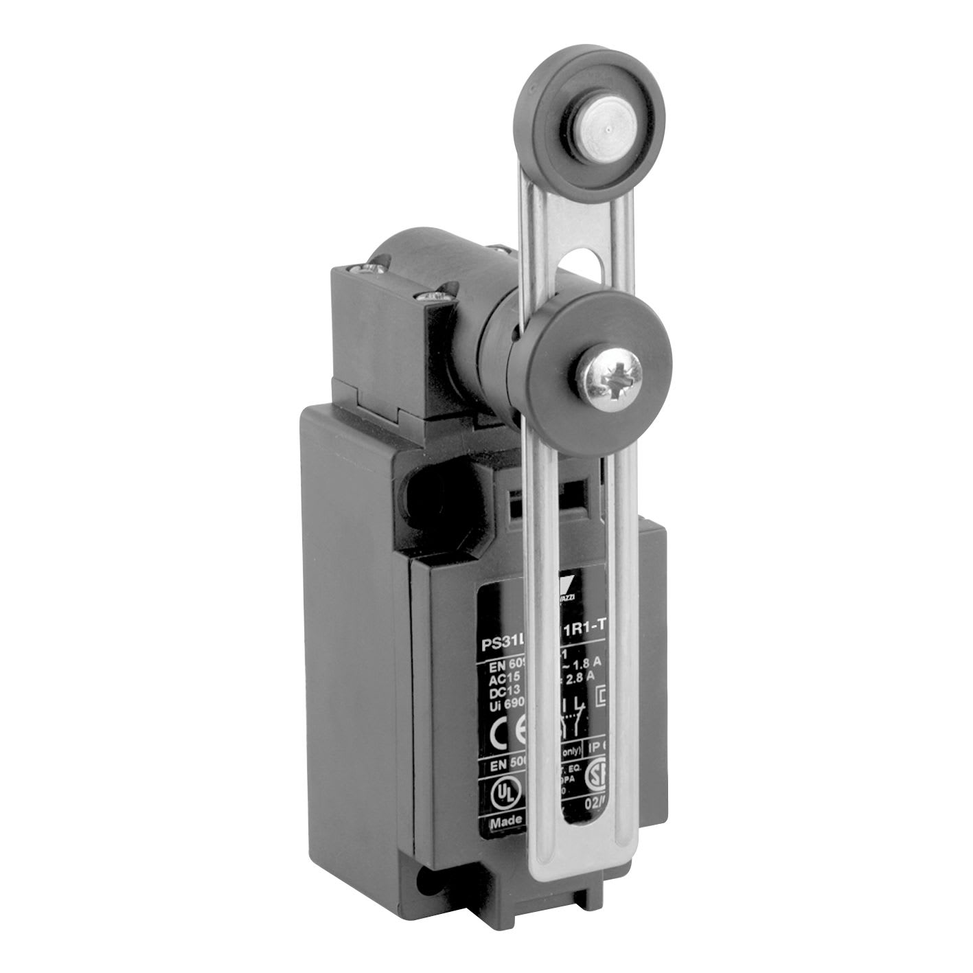 Carlo Gavazzi - Fin de course 40mm -PG13,5-Action brusque 1NO+1NF-Levier à galet nylon Ø18 -IP65
