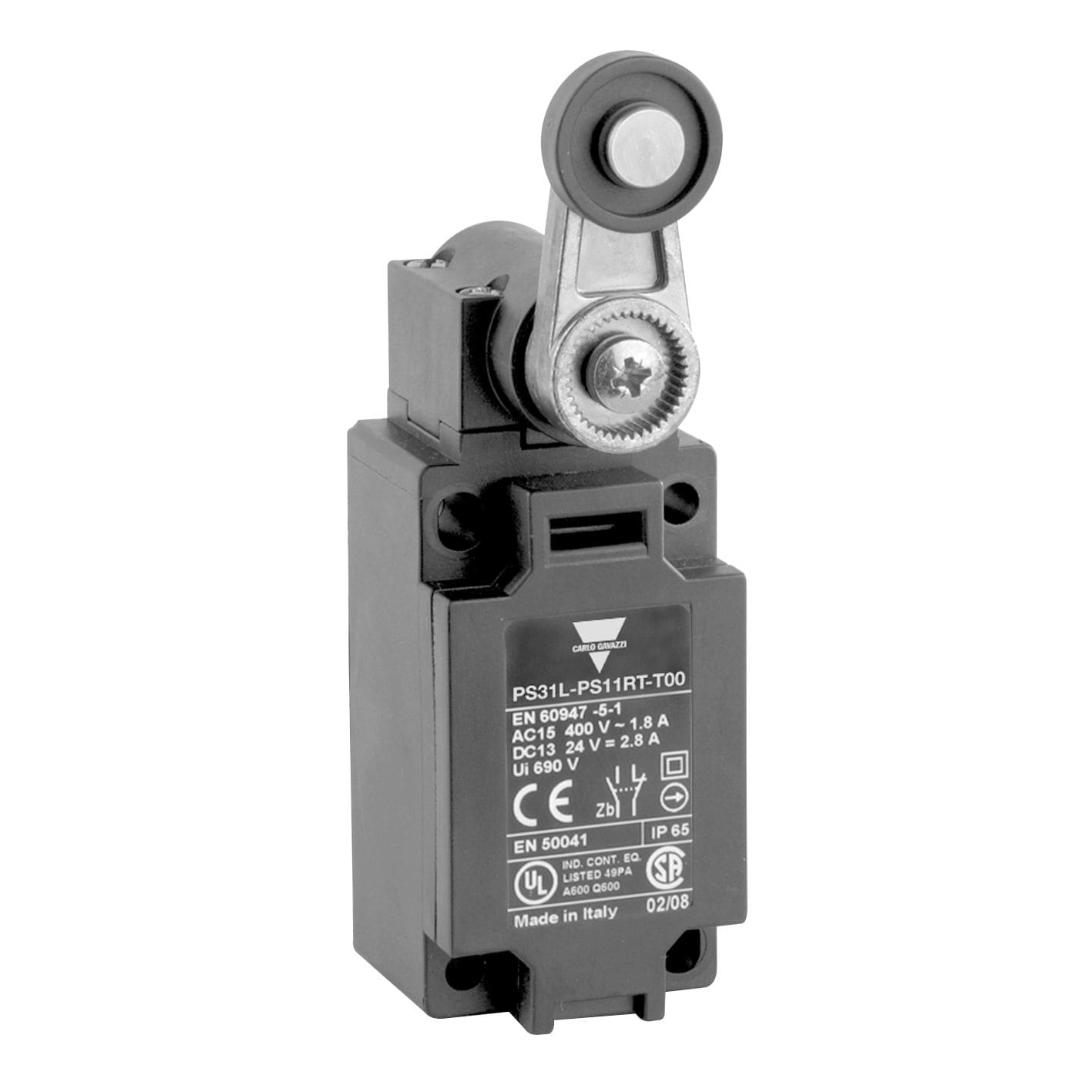 Carlo Gavazzi - Fin de course 40mm -PG13,5- Action brusque 1NO+1NF - Levier à galet nylon -IP65