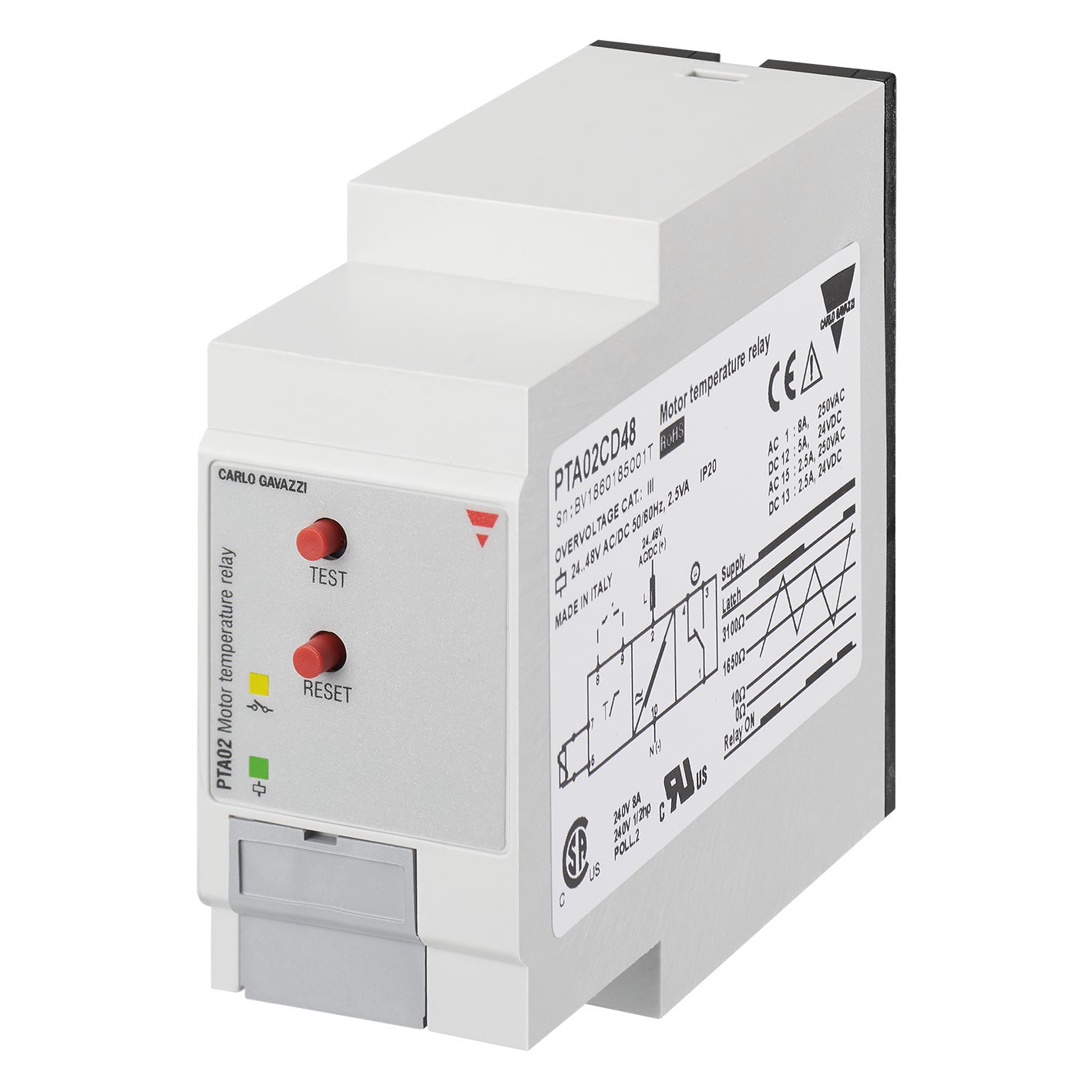 Carlo Gavazzi - Relais de contrôle température moteur - Entrée PTC - Alimentation: 230Vca