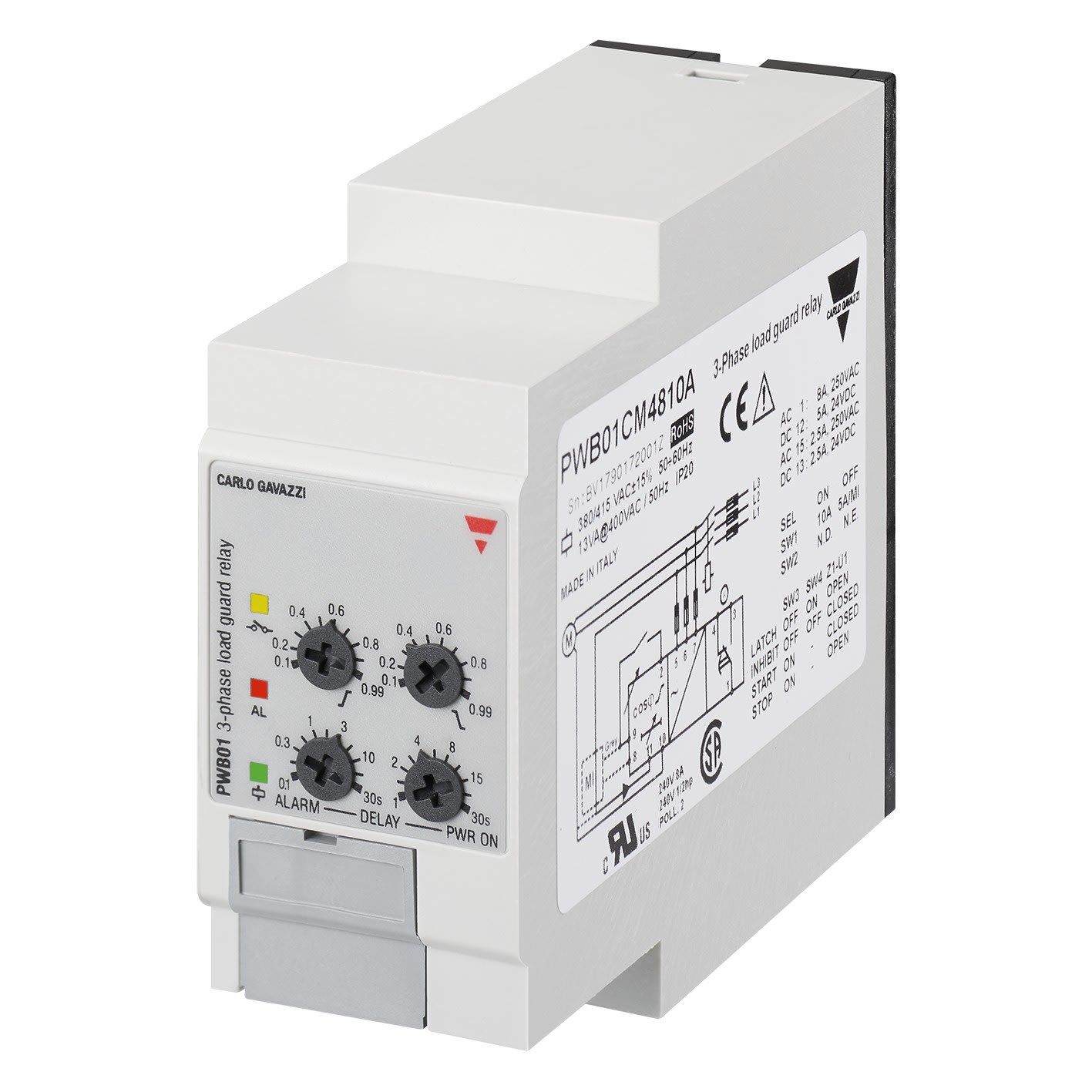 Carlo Gavazzi - Relais de contrôle cos phi - Mesure: 5A-10A ou TC - 208..240Vca