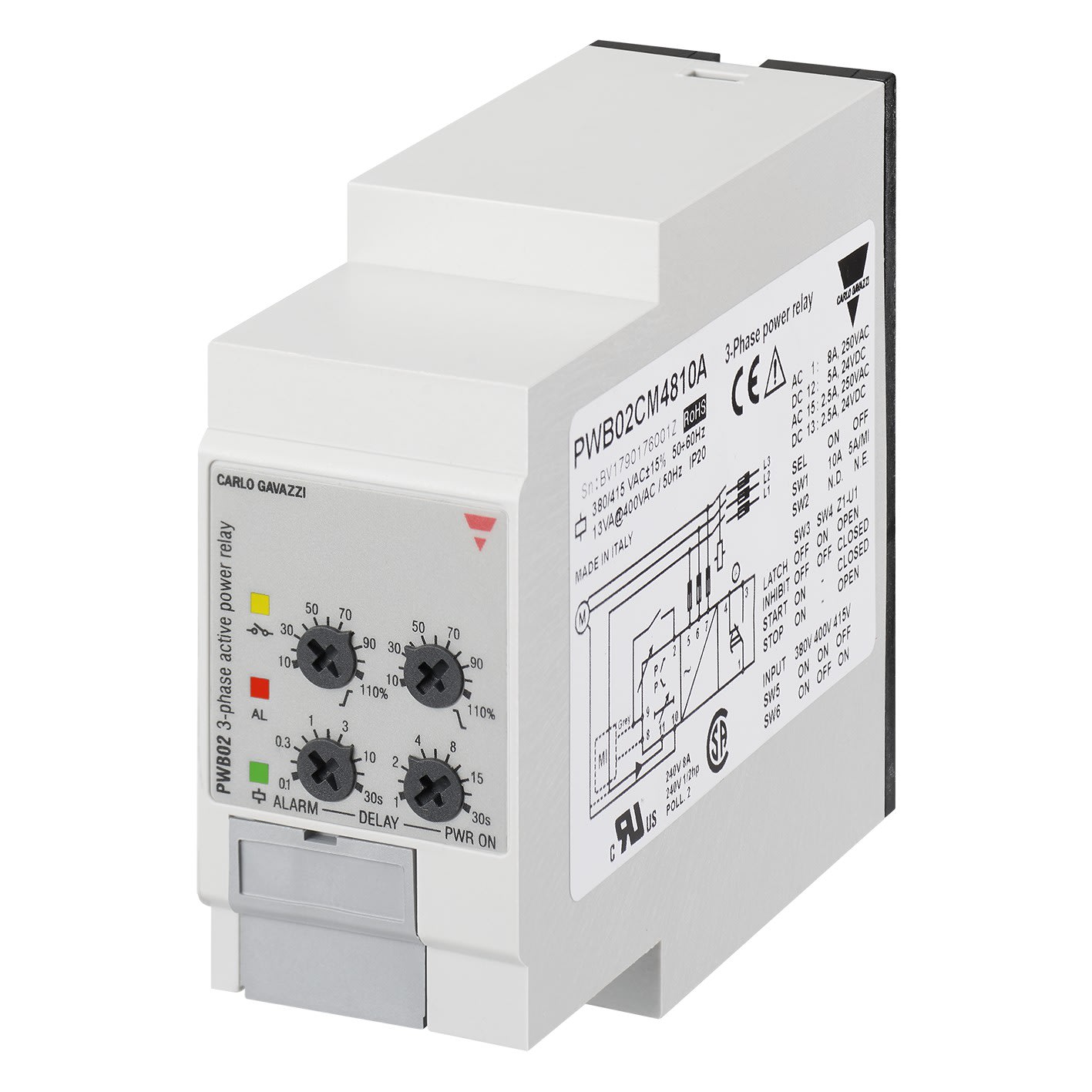 Carlo Gavazzi - Relais de contrôle de puissance active -Mesure: 5A-10A ou TC - 380..480Vca
