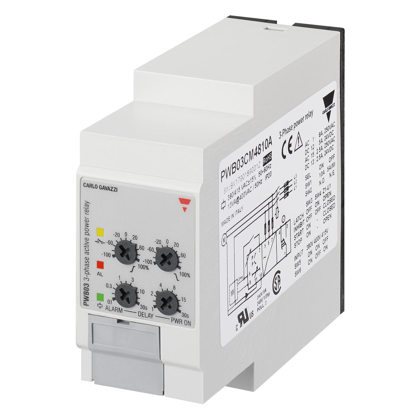 Carlo Gavazzi - Relais de contrôle de puissance active -Mesure: 5A-10A ou TC - 208..240Vca